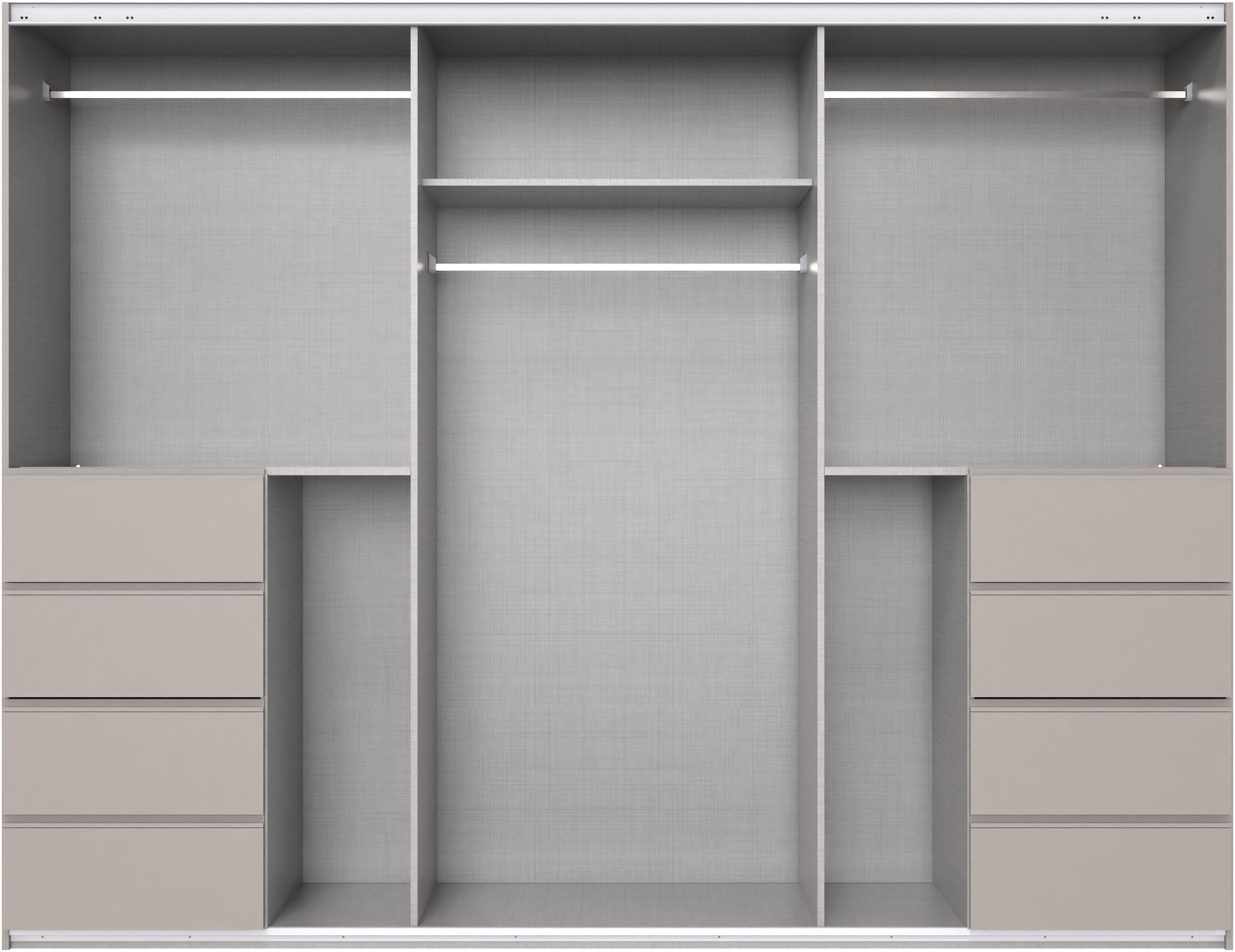 Wimex Armoire à portes coulissantes »Bali in den Breiten 225cm & 270cm, Kleiderschrank mit Glaselement« Schrank mit 3 Türen, in den Farben: grafit oder saharagrau erhältlich