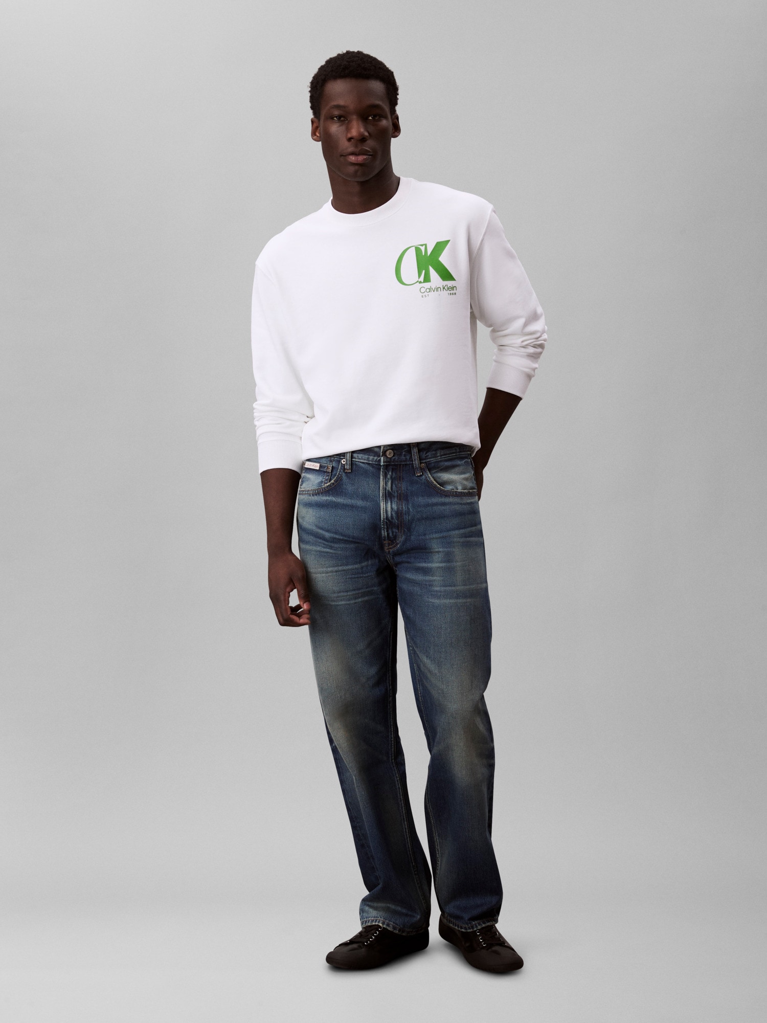 Calvin Klein Jeans Sweat-shirt »LS EU 350TERRY CK OVERLAP GRAPHI«, Col rond, coupe régulière
