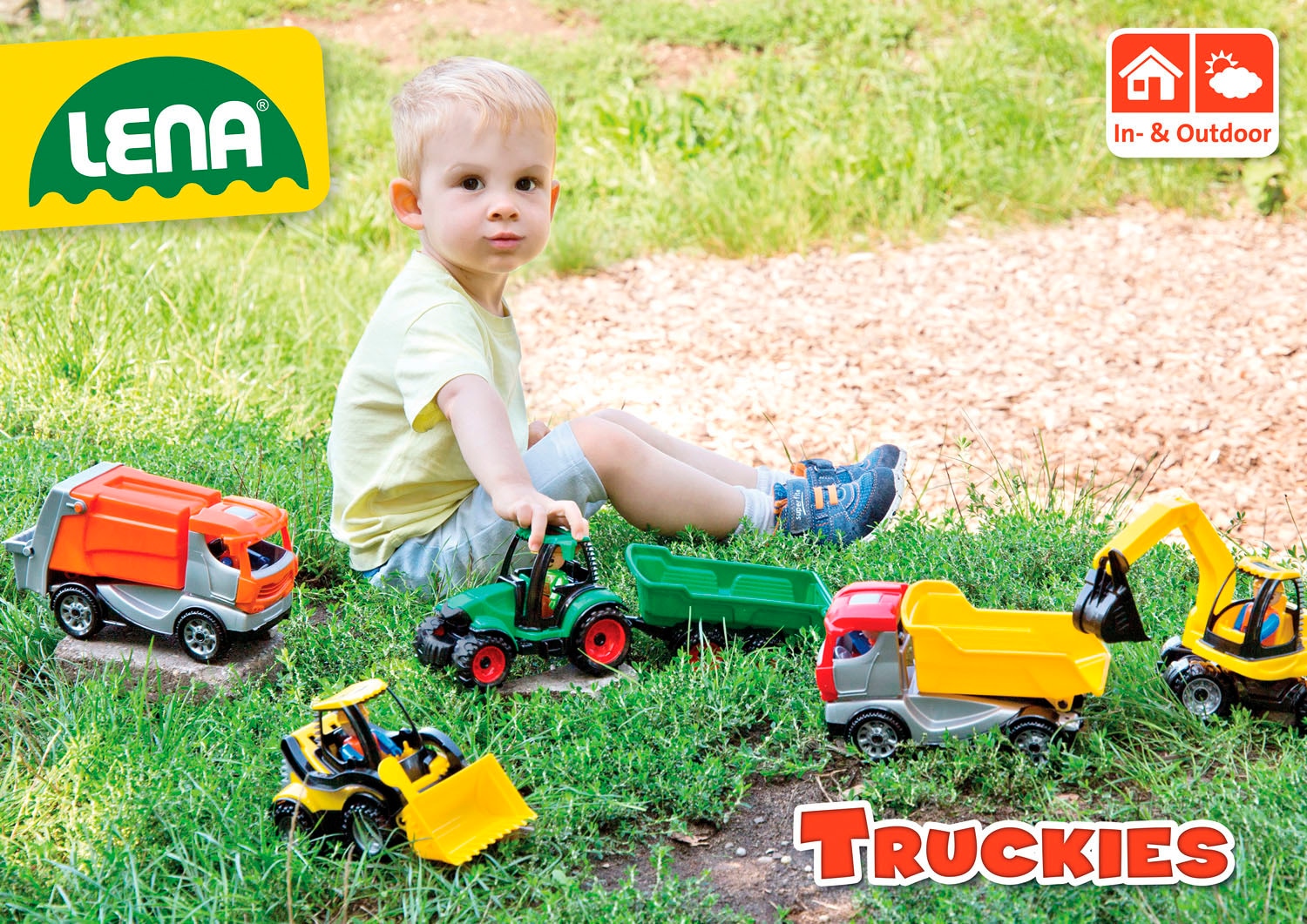Lena® Tracteur jouet »Truckies« mit Anhänger; inklusive Spielfigur; Made in Europe