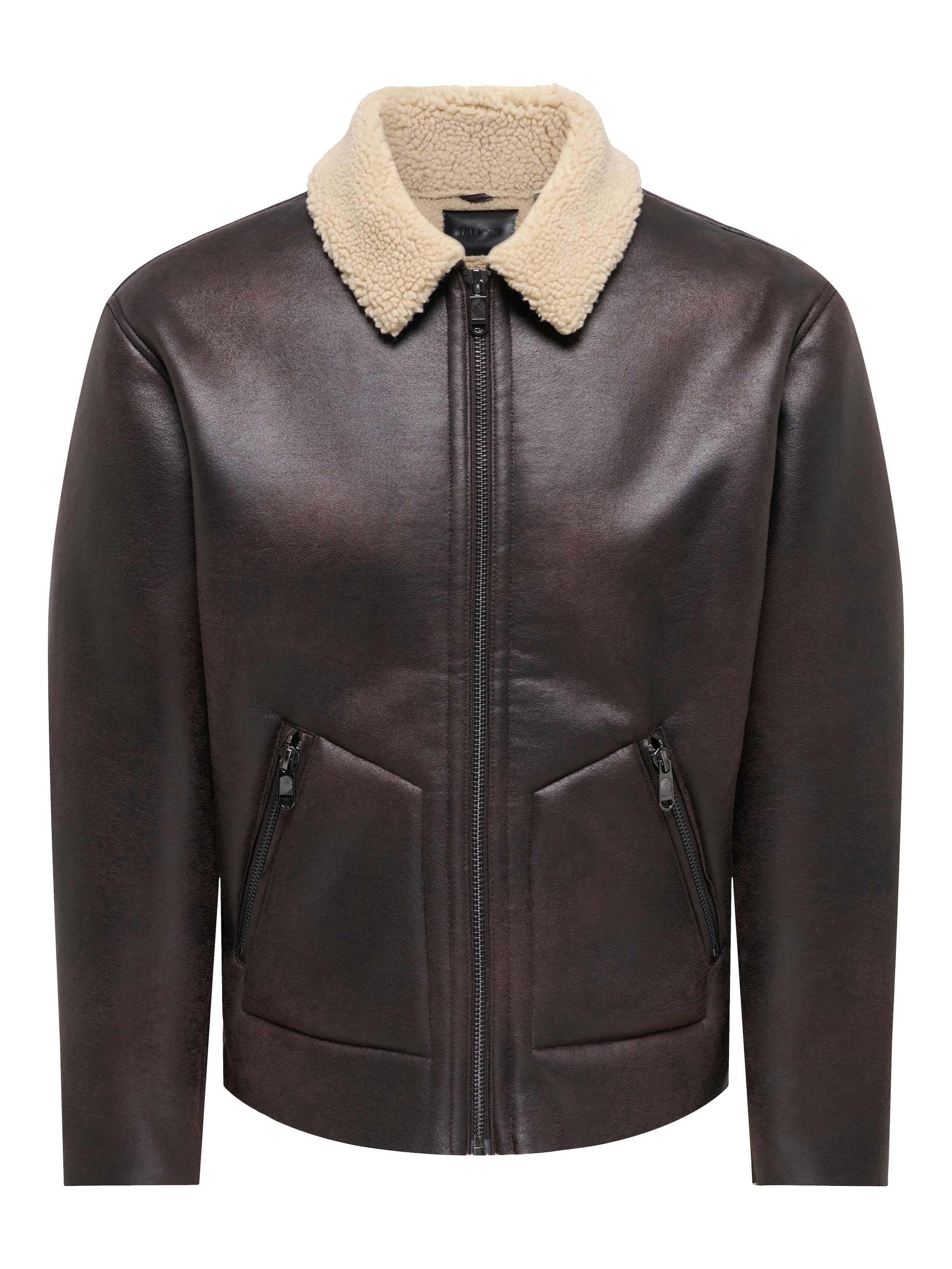 ONLY & SONS Blouson »ONSRIKER PU SHEARLING JACKET OTW VD« Polyester, coupe régulière