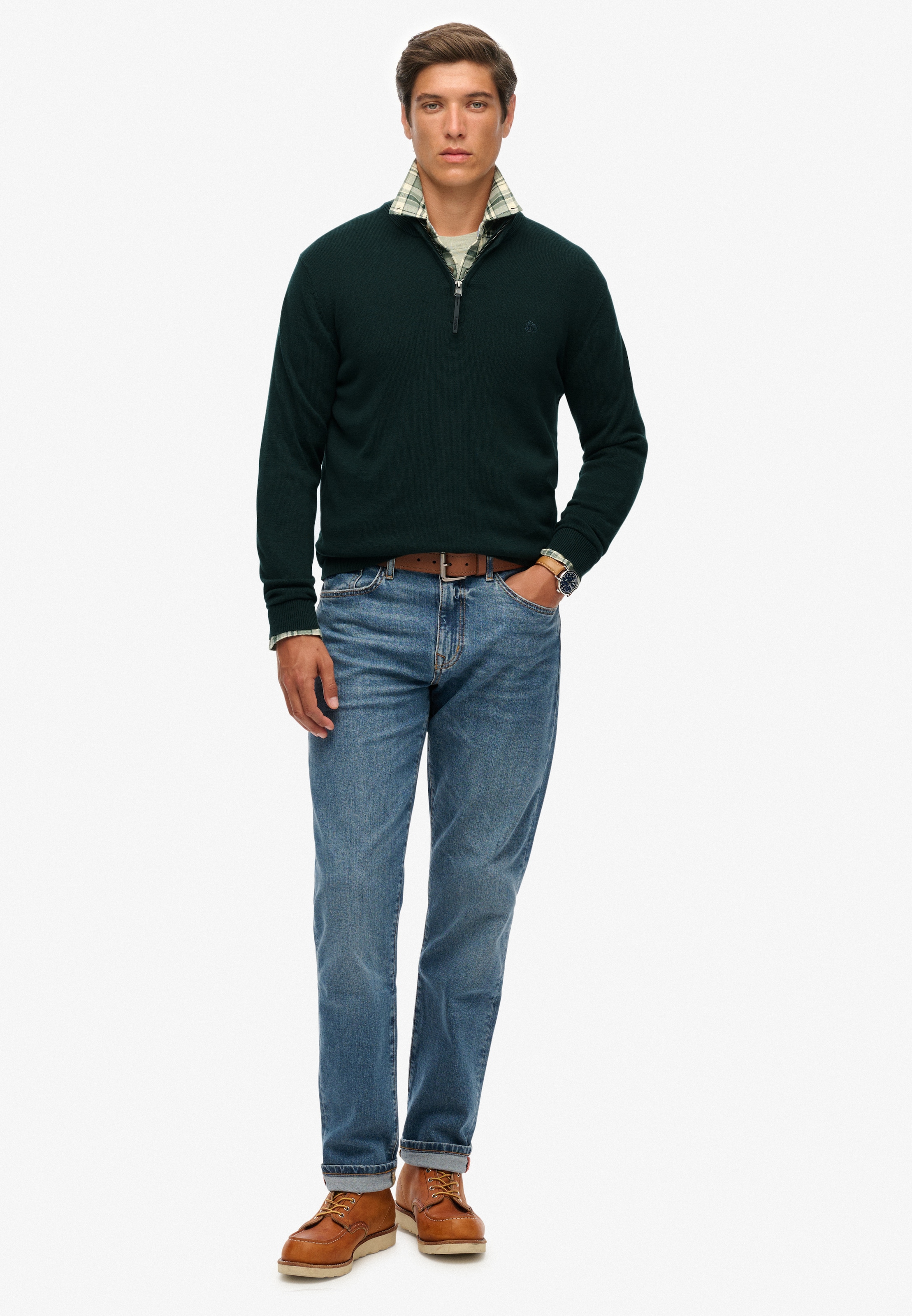 Superdry Pull en tricot »ESSENTIALS COTTON HALF ZIP«