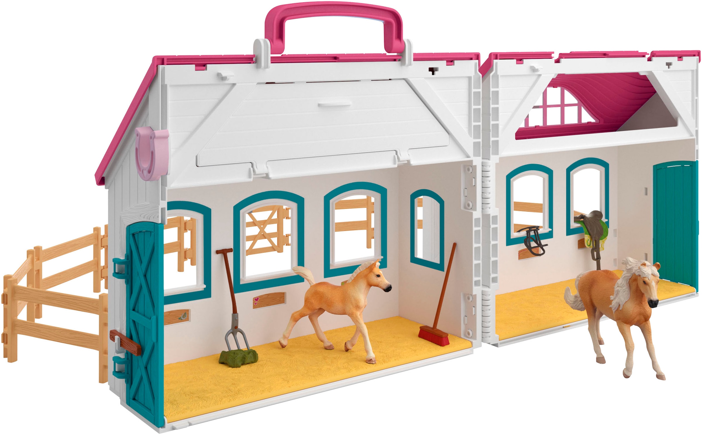 Schleich® Spielwelt »HORSE CLUB, Offenstall -Kleines Hufeisen (42703)« Made in Europe