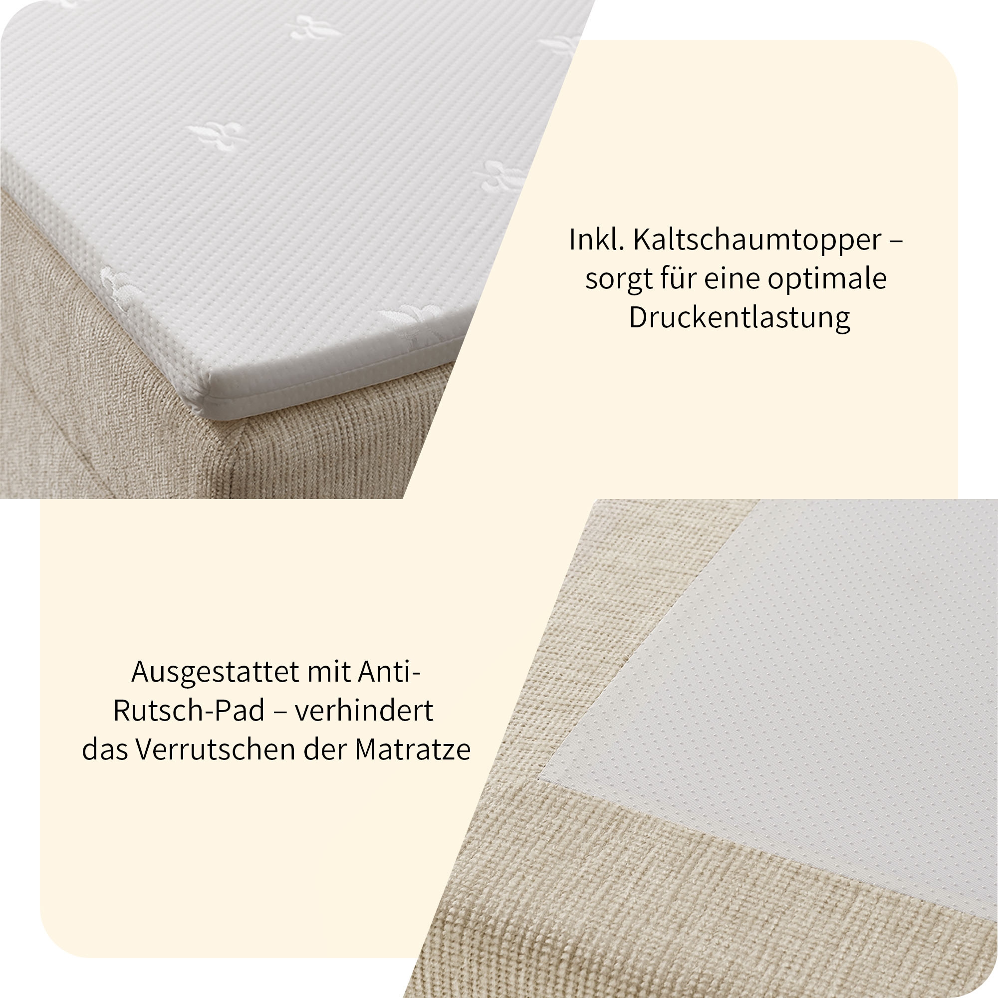 GOODproduct Lit de boxe »Likely inkl. Bettkasten, Liegefläche 180x200 cm, in Boxspring-Optik« inkl. Topper & Aufbauvideo, erhältlich in verschiedenen Farben