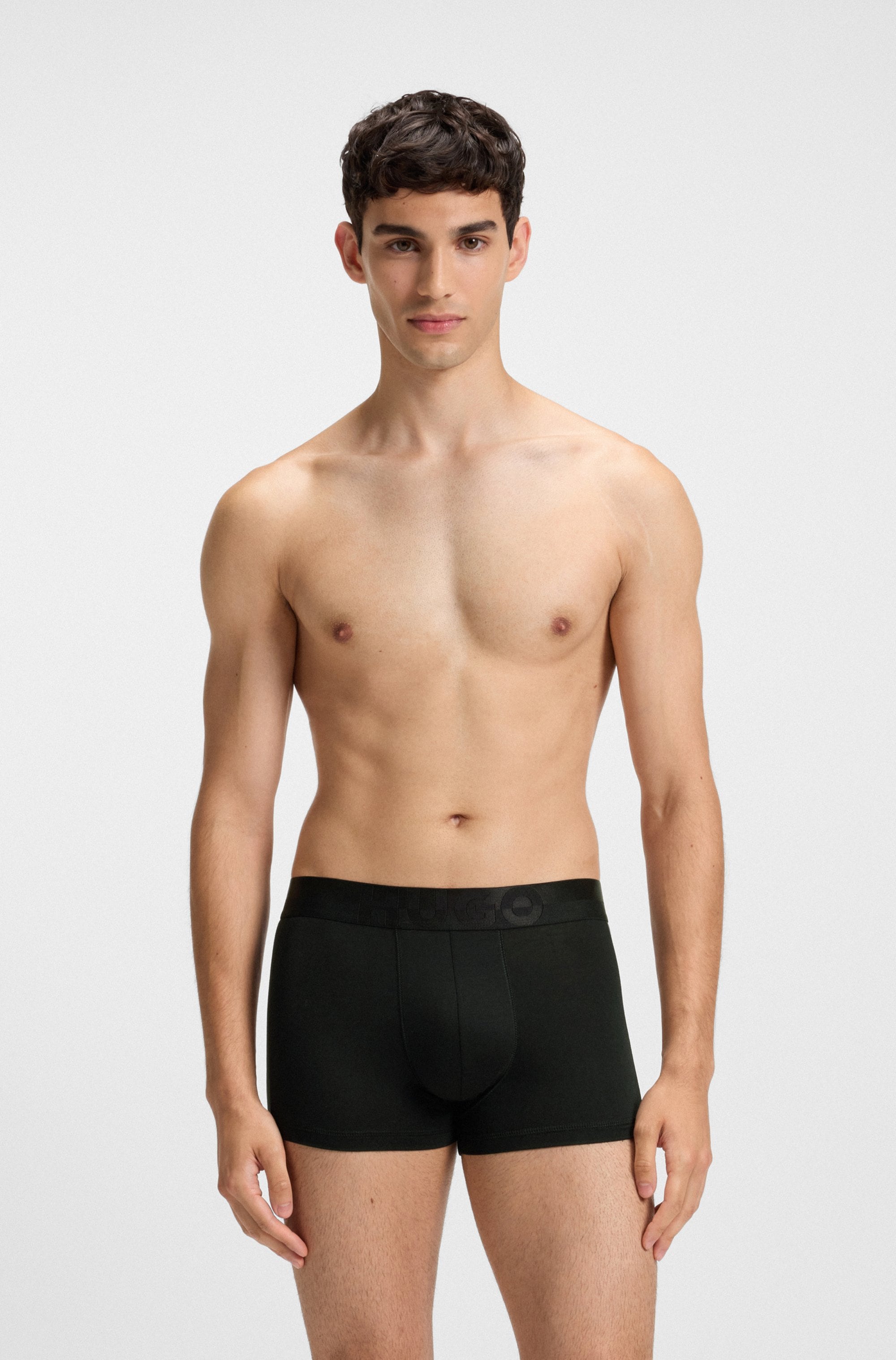 HUGO Underwear Boxers »TRUNK TR. SPLIT LOGO« 3 cuis enganliegend, kurzes Bein