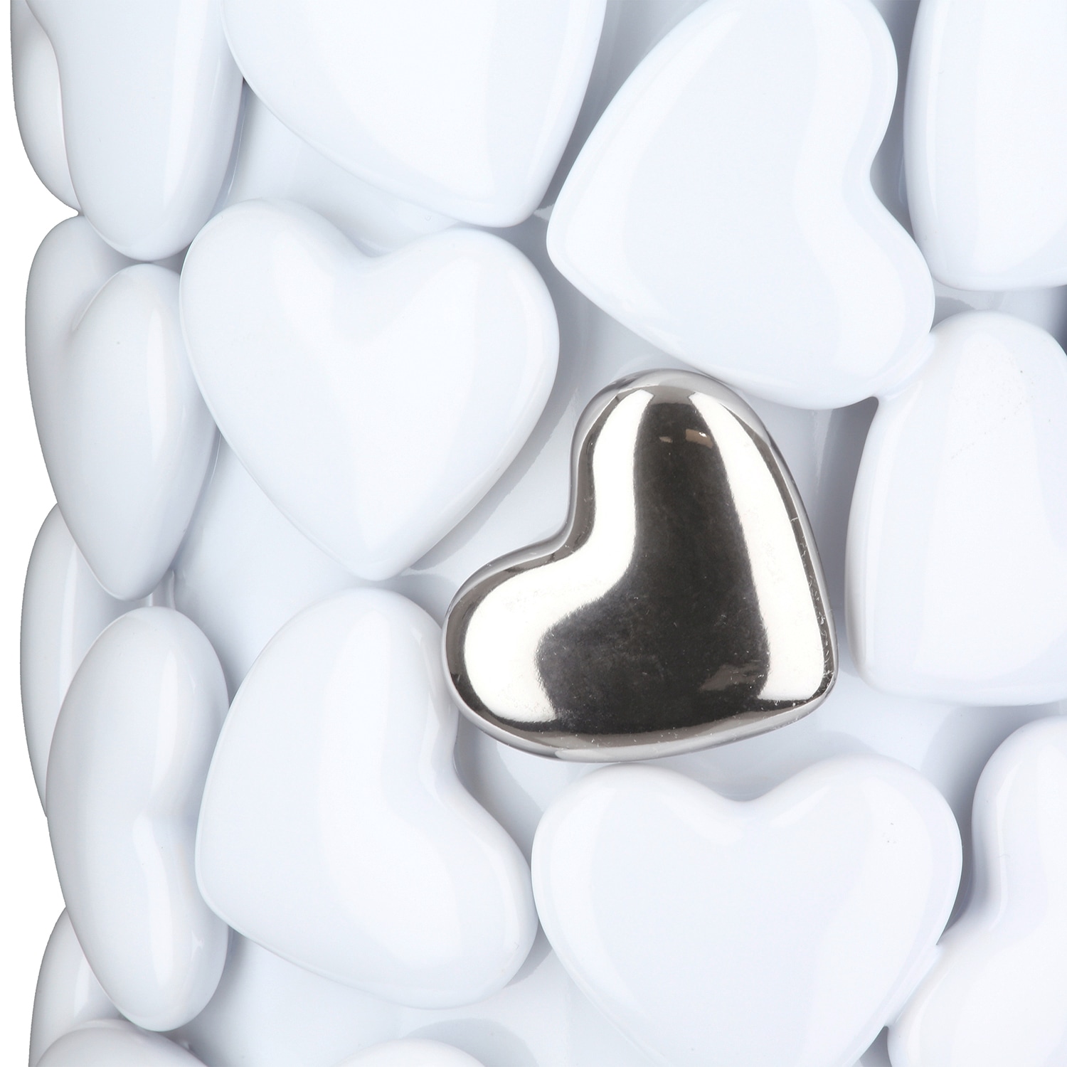 GILDE Vase de table »Vase zylindrisch Hearts weiss H. 31,5 cm«