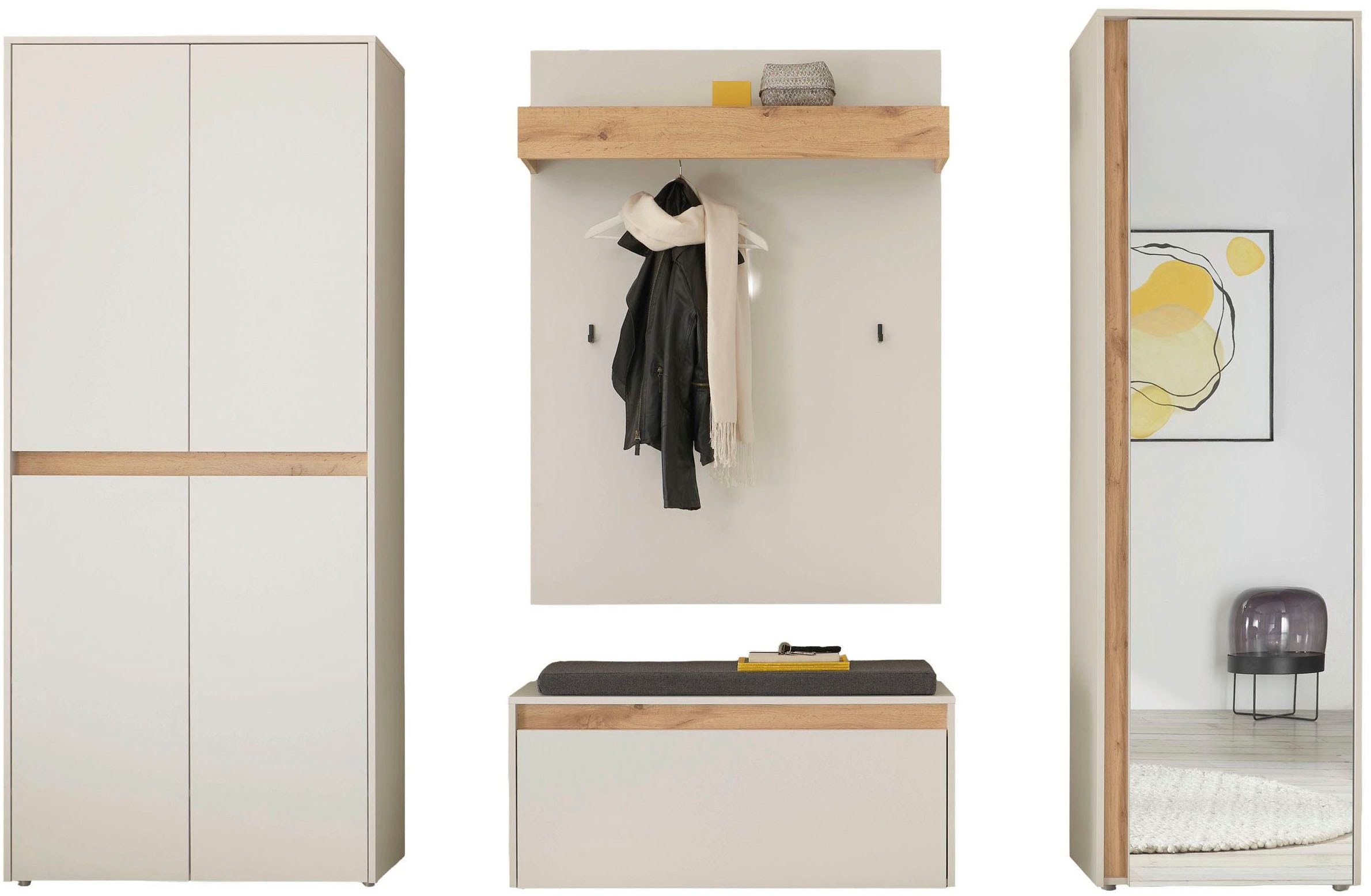 INOSIGN Garderoben-Set »City/Giron, moderne Garderobe, viel Stauraum, ca. 40 Schuhe« Set, 4 Stk. tlg.