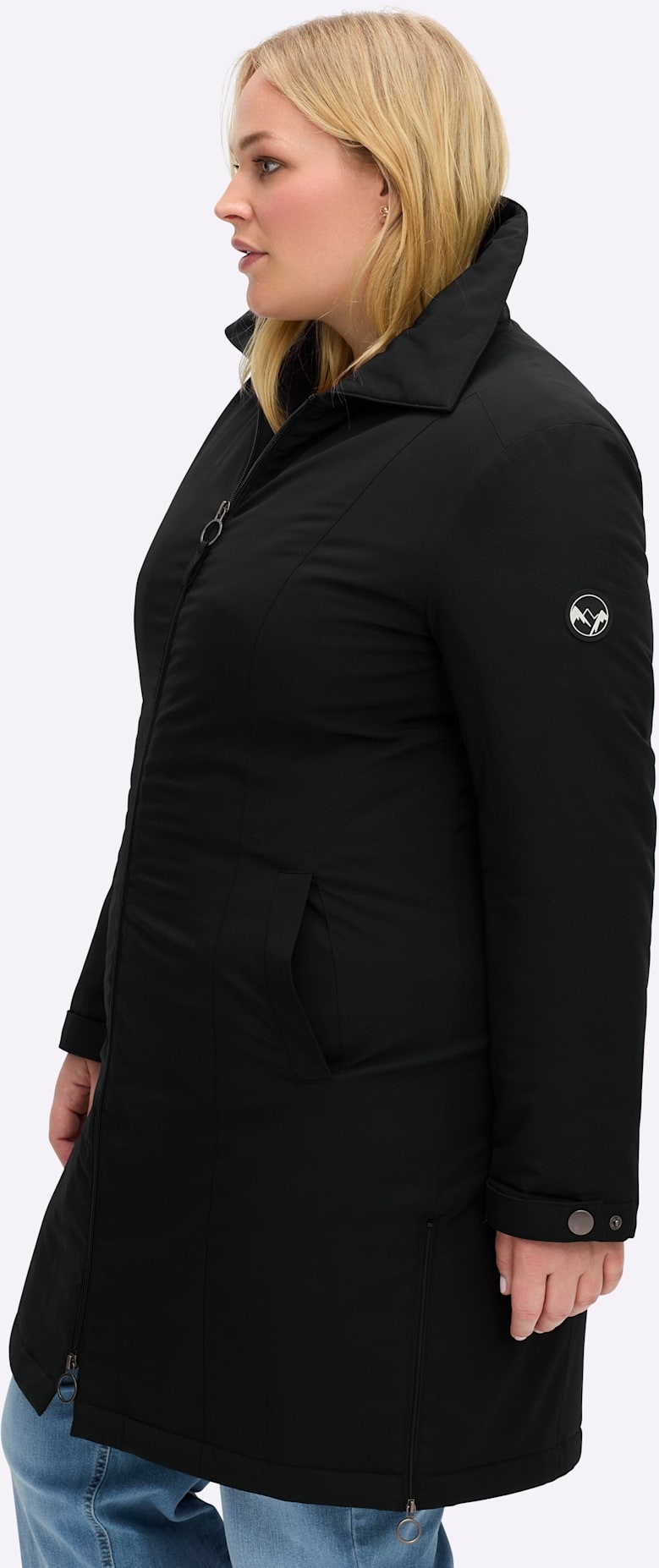 Sheego Langjacke ohne Kapuze