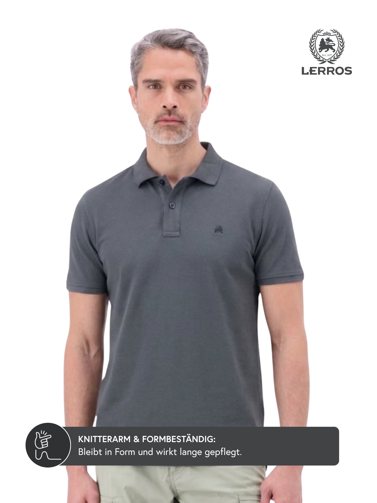 LERROS Polo »Poloshirt Herren COOL & DRY atmungsaktiv Piqué« Trocknet schnell, angenehm kühl, pflegeleicht, kurzarm, einfarbig