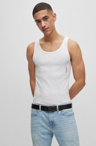 HUGO Ceinture en cuir »Geek_Sz35« mit kontrastfarbenen Nähten und dezenter Metallschliesse