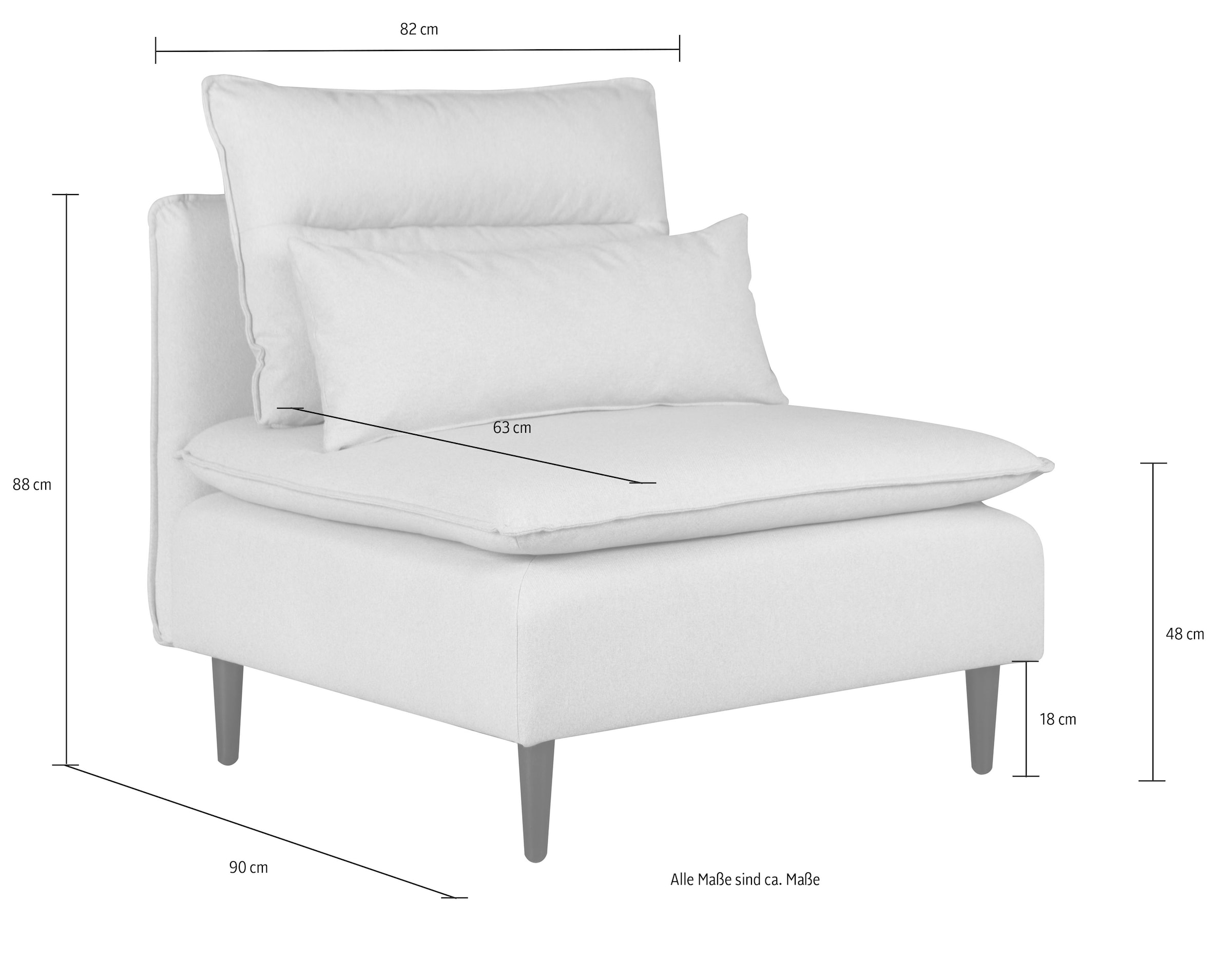 andas Sofa-Mittelelement »ALVIK« Modul- zum eigenen Zusammenstellen. Passend zur Serie »Alvik«