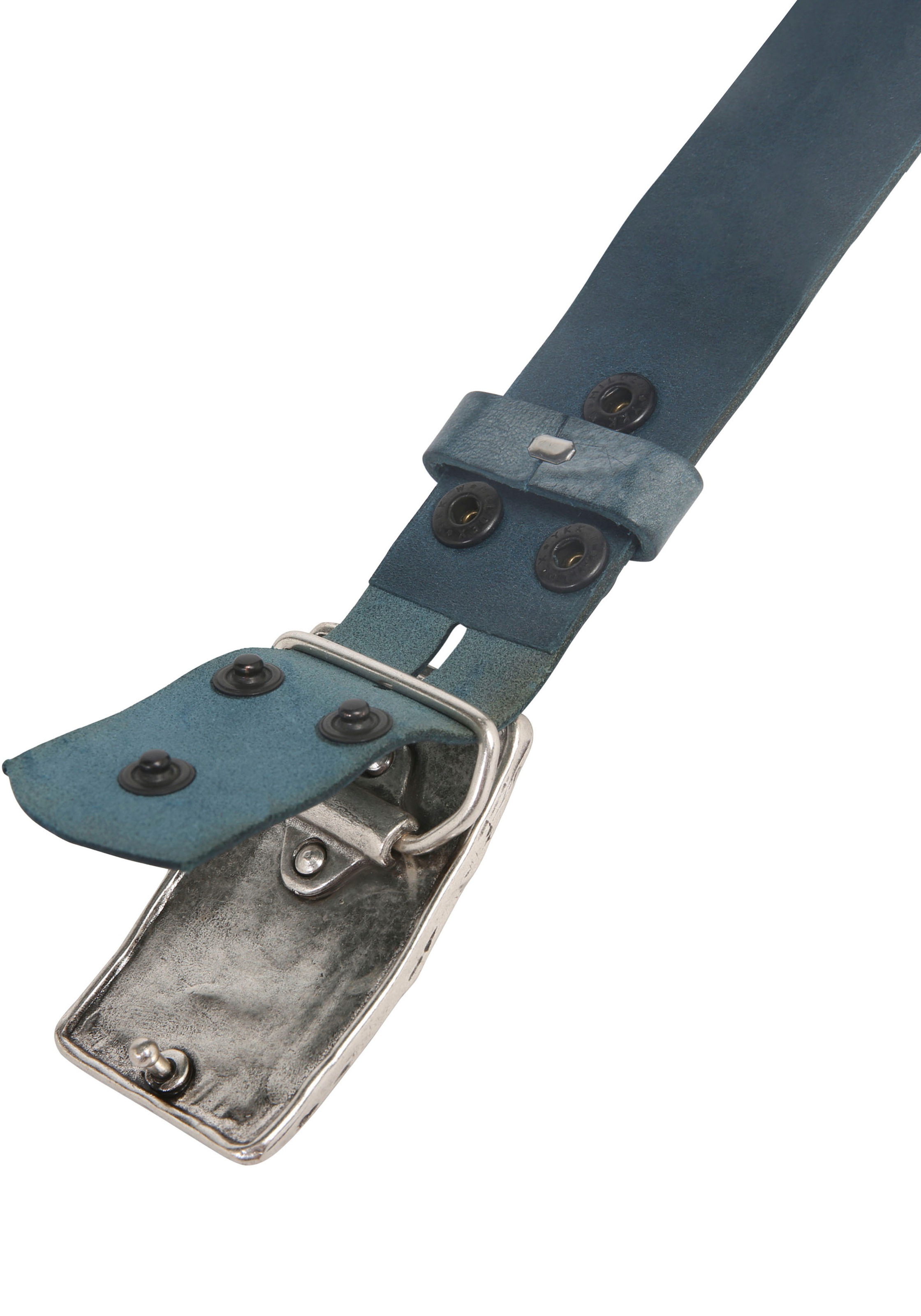 Rettungsring Gürtel Ledergürtel mit austauschbarer Schliesse »Felswand Silber«