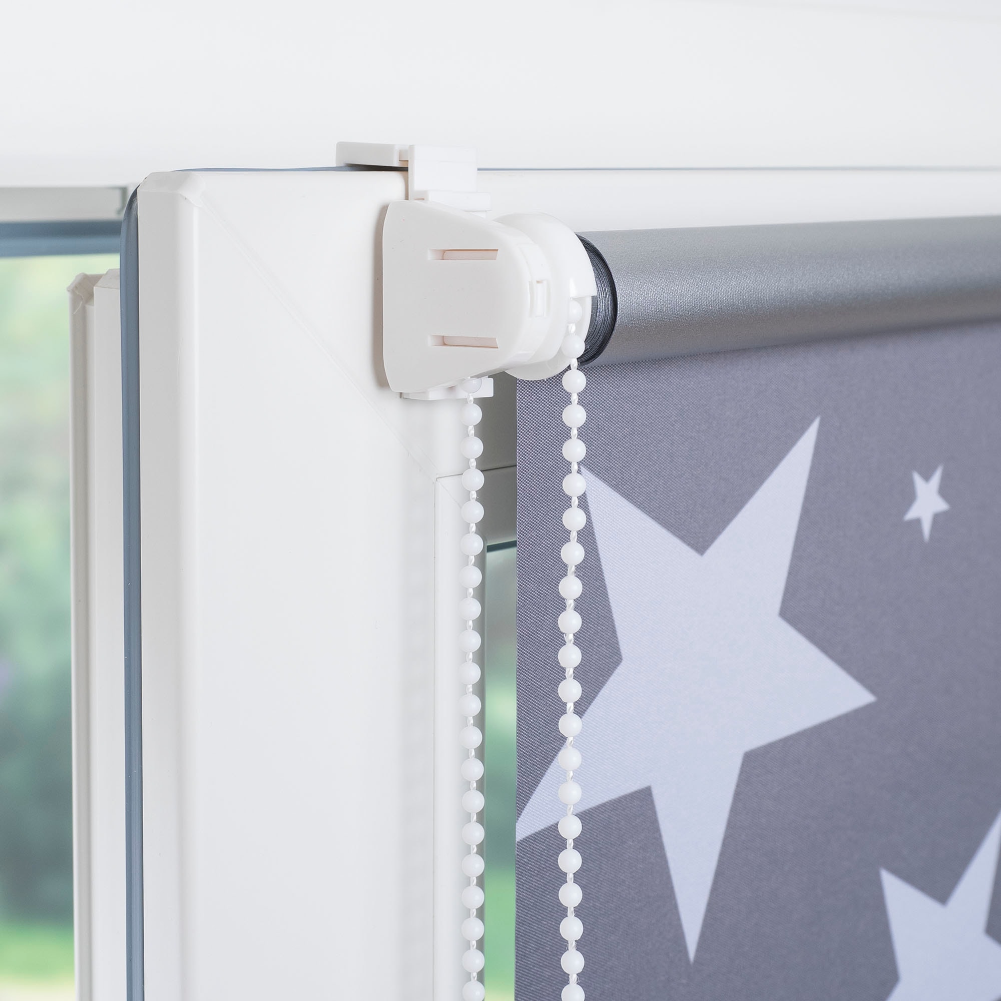 Liedeco Store à tirage latéral »Druckdesign Sterne« verdunkelnd ohne Bohren freihängend Klemmfix Rollo Design Sterne