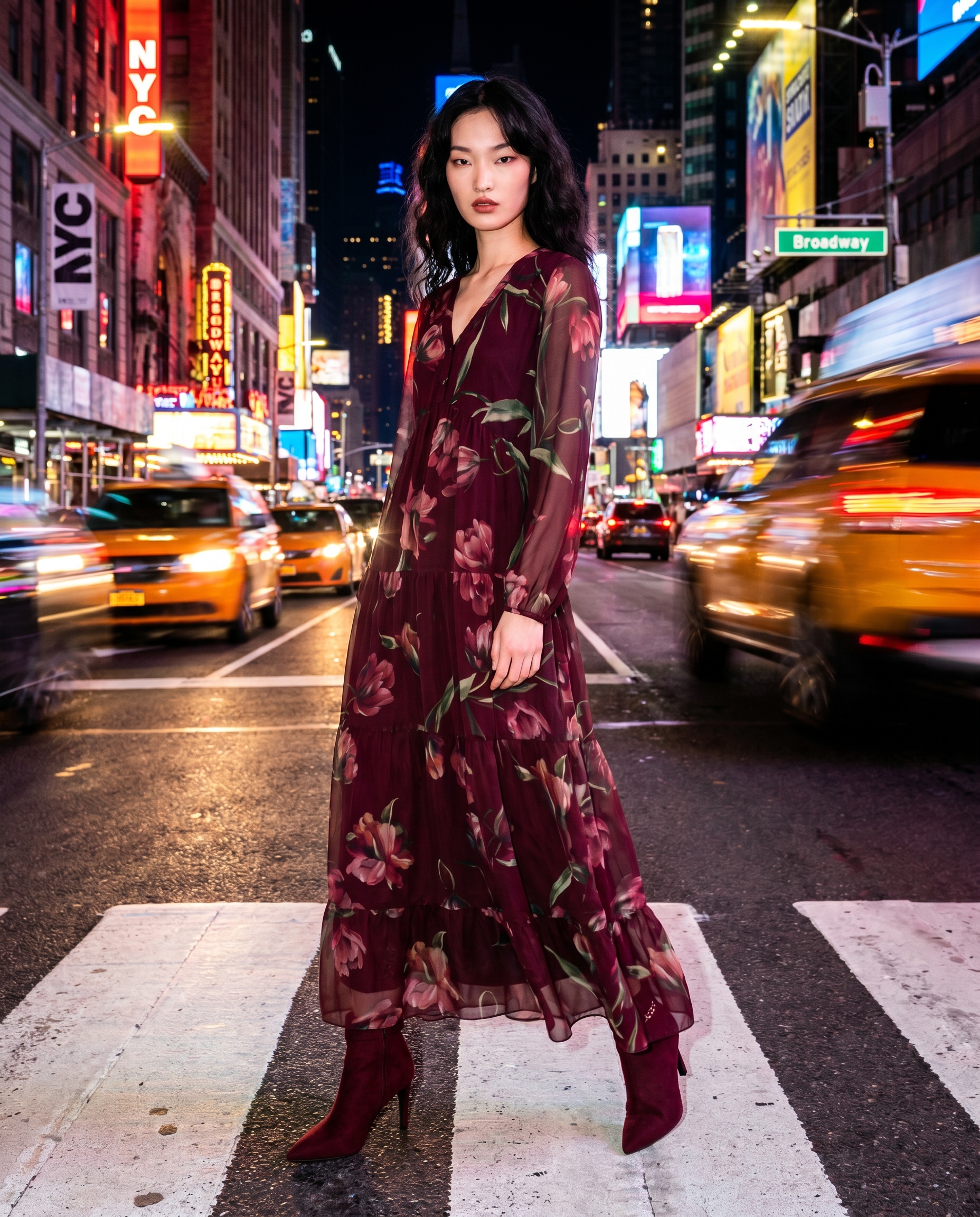Aniston CASUAL Maxikleid mit grossflächigen, farbharmonischen Blumendruck - NEUE KOLLEKTON