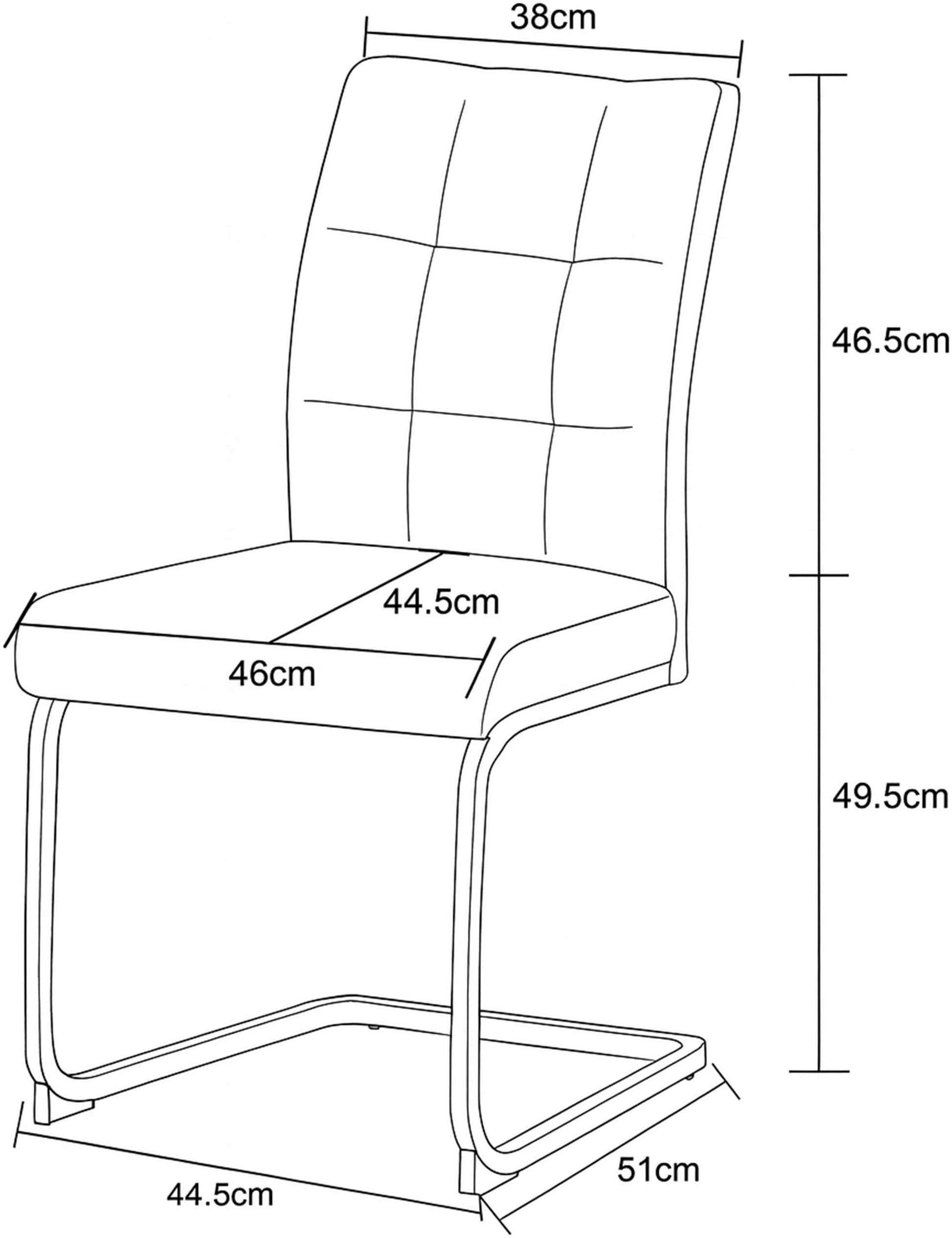 Home affaire Chaise de salle à manger »BARRIE, 2er Set, mit Metallgestell in matt schwarz« (Ensemble) 2 cuisin verschiedenen Farben, Belsatbarkeit pro Stuhl 120 kg