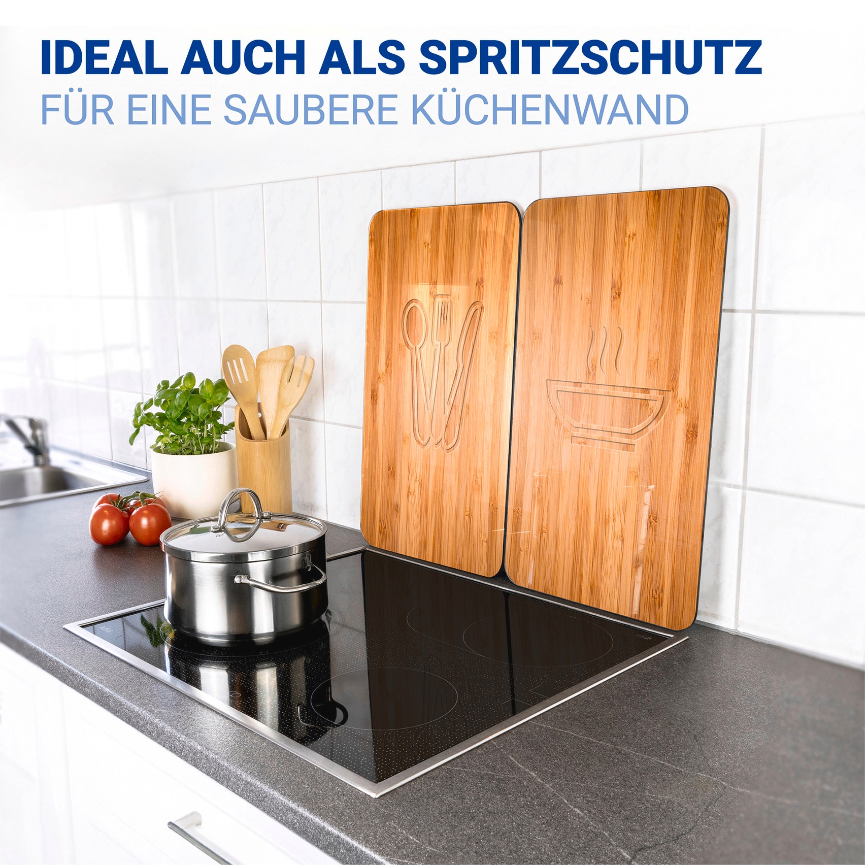 WENKO Herd-Abdeckplatte »Universal Modell Lunch« Herdabdeckung für alle Herdarten, kratzfest, mit rutschfesten Füssen