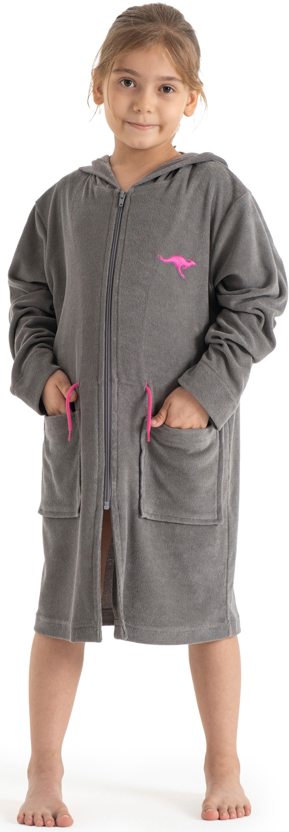 KangaROOS Peignoir de bain pour enfants »Kira, Ideal für Zuhause, Schwimmbad oder im Urlaub« 1 cuis design moderne et sportif, accents lumineux