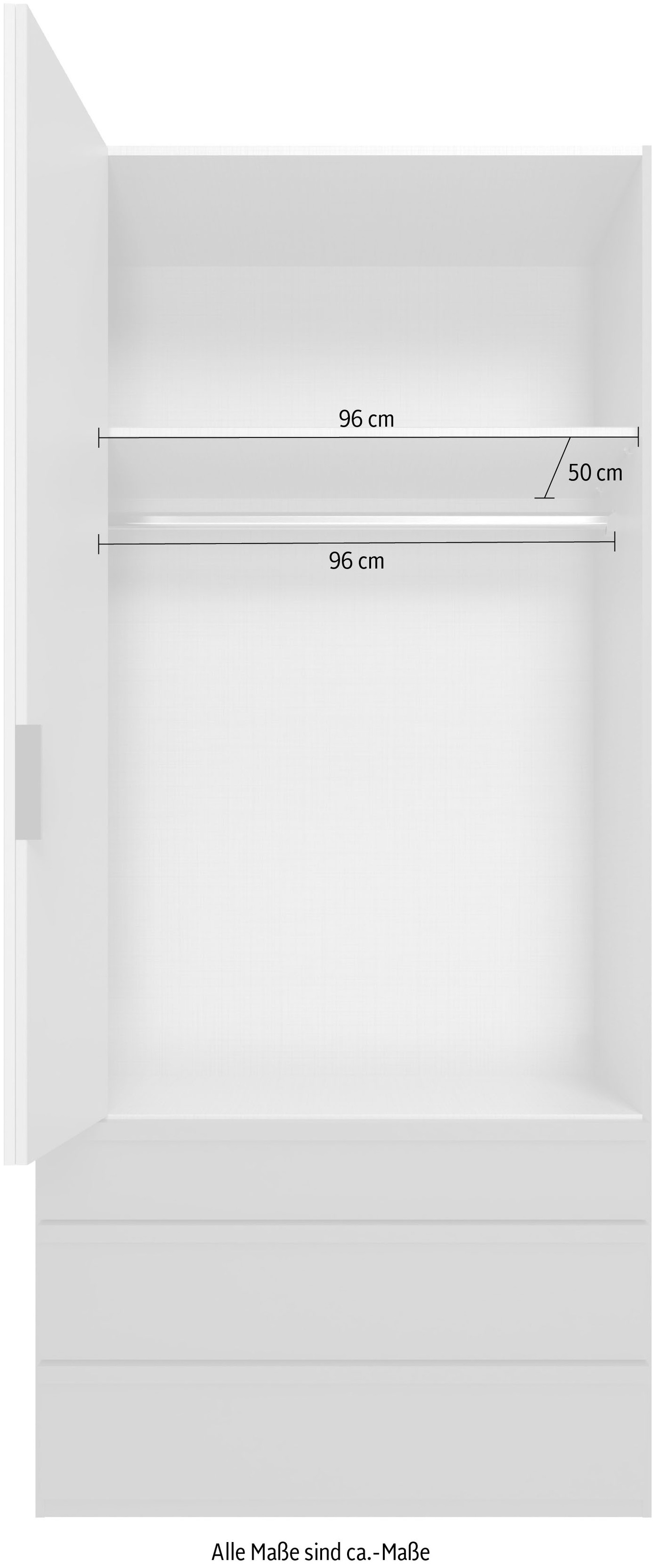 Wimex Armoire à portes pliantes »Oxford by fresh to go, in der Breite 100cm, in 2 Höhen erhältlich« mit Schubladen, wahlweise mit oder ohne Spiegel,  mit hochwertigen Falttüren für den perfekten Überblick