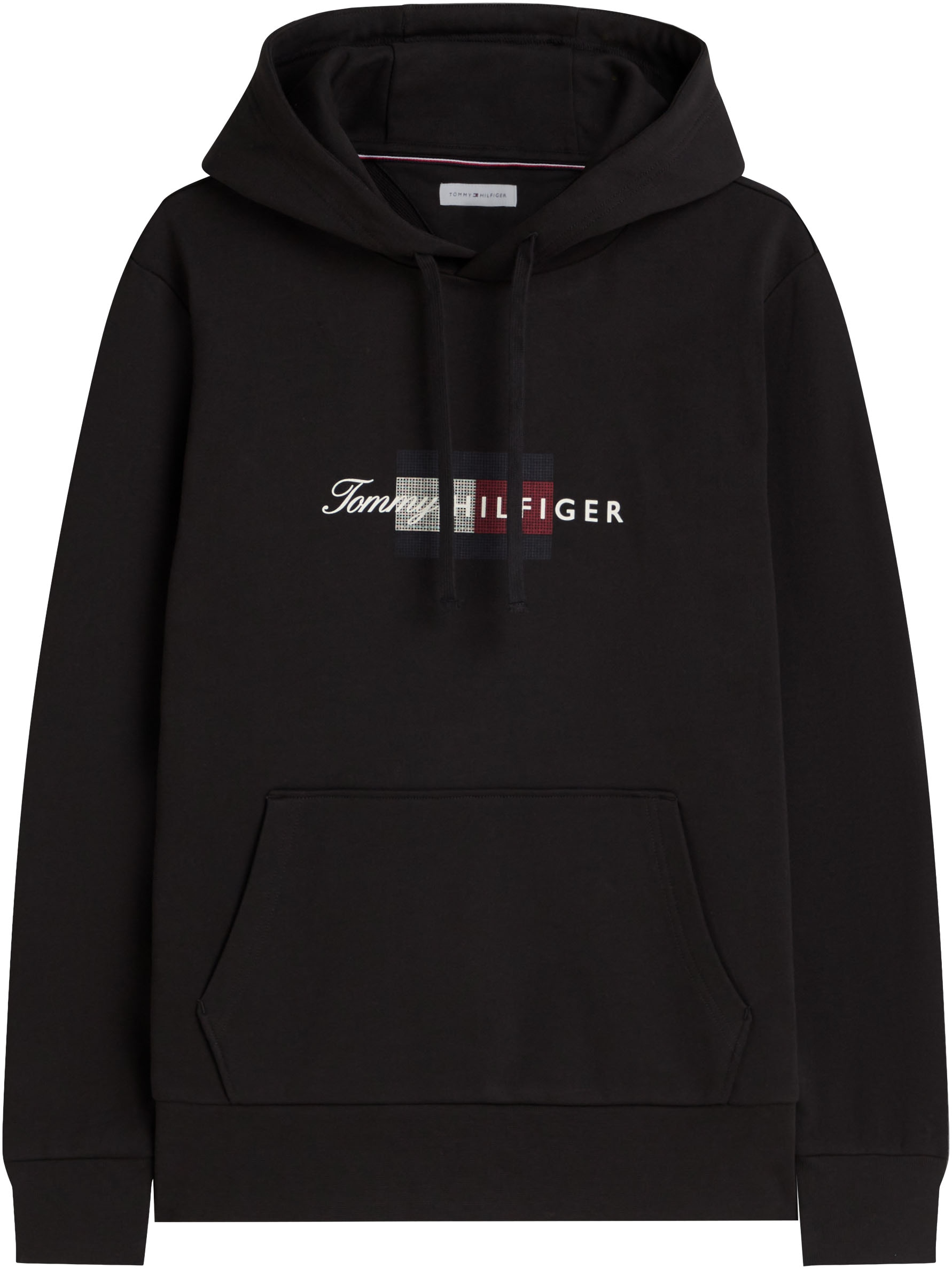 Tommy Hilfiger Hoodie »SCRIPT FLAG HOODIE«, avec graphique drapeau et cordon de serrage
