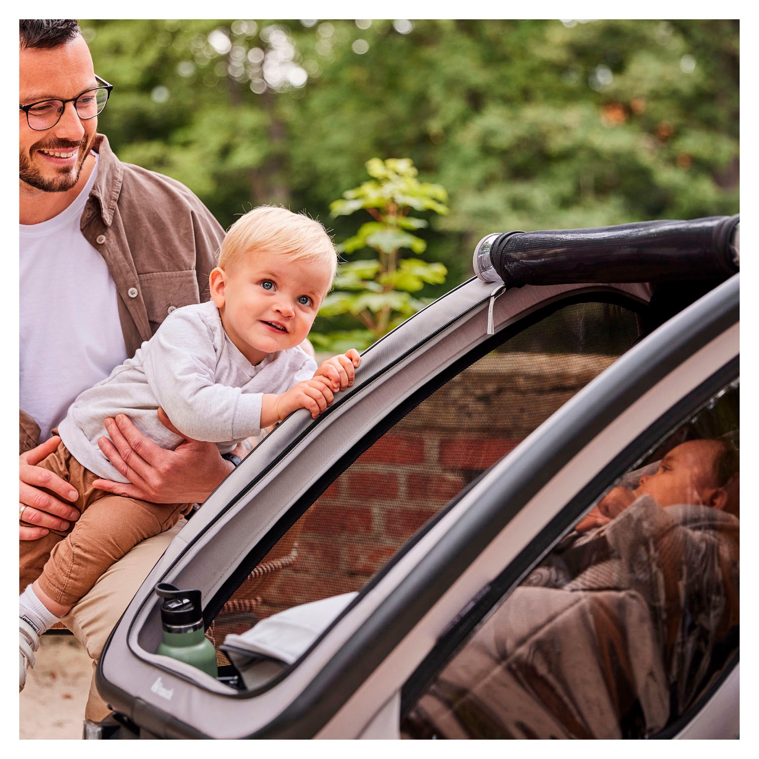 Hauck Fahrradkinderanhänger »Baby Lounger  2 Grey« mit Beindecke