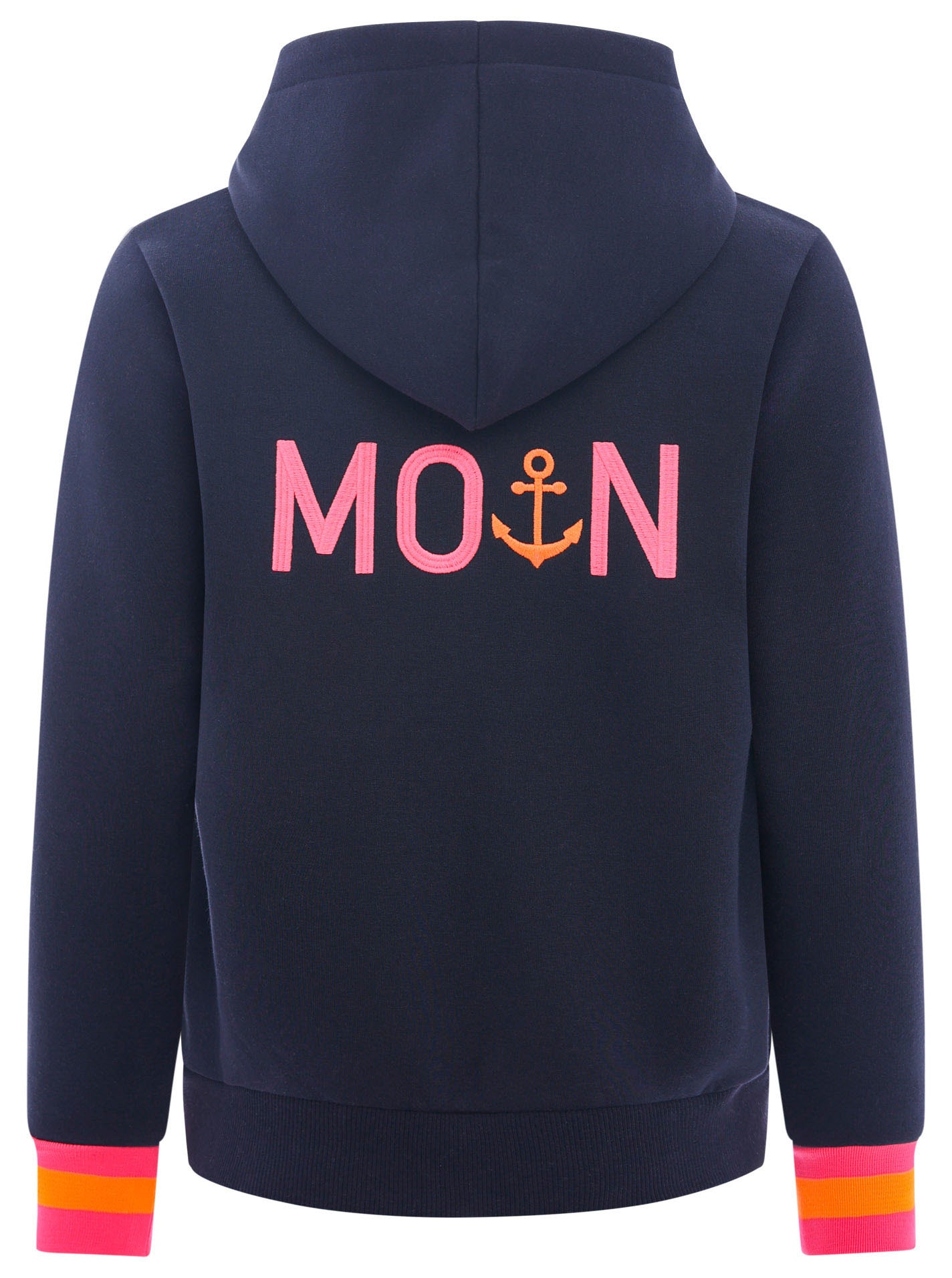 Zwillingsherz Kapuzensweatjacke Regular Fit, Stickerei, Reissverschluss, Langarm, Kontast-Details