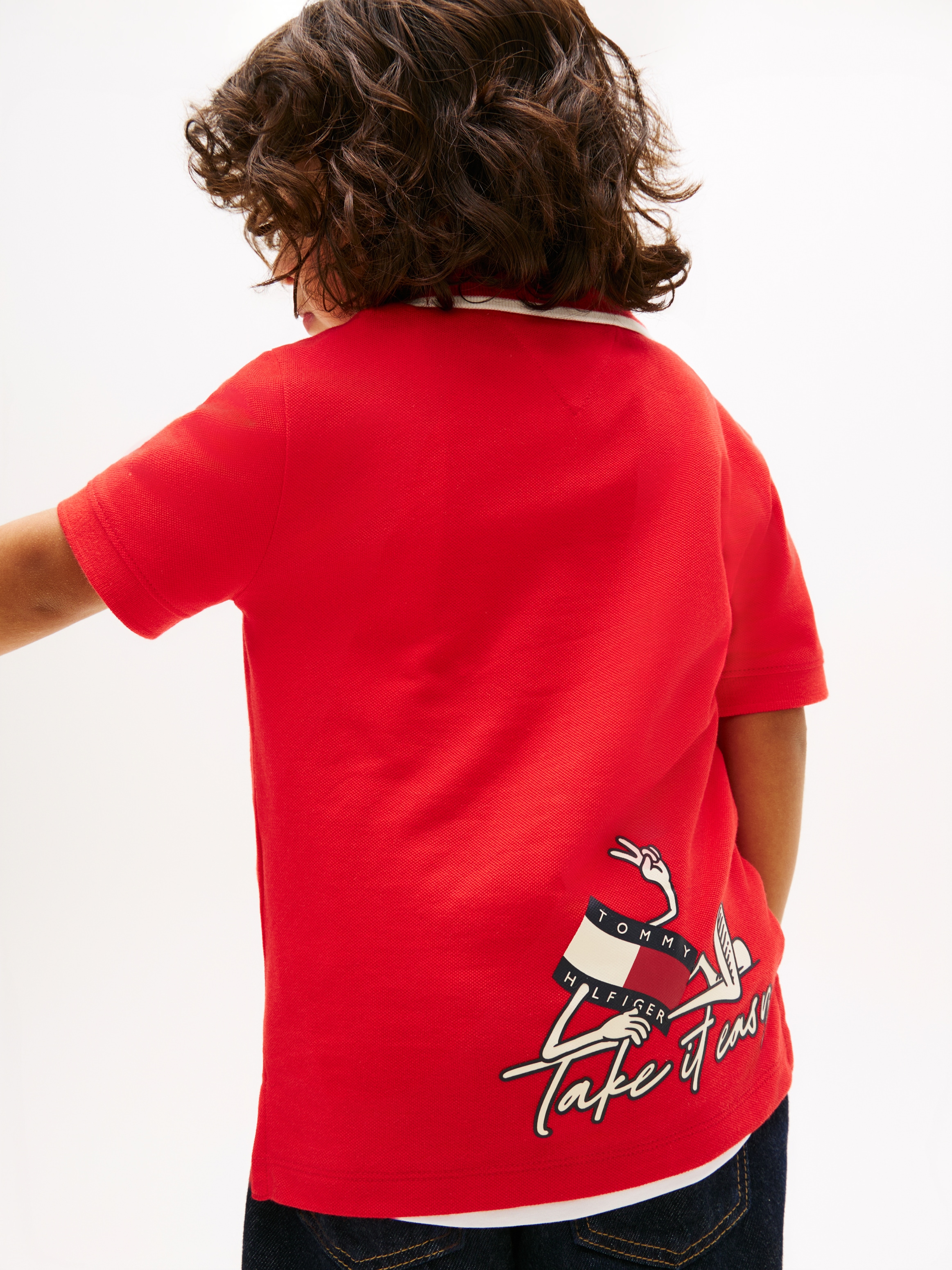 Tommy Hilfiger Poloshirt »LB TAKE IT EASY GRAPHIC POLO SHORT SLEEVE« Kinder bis 16 Jahre, Backprint, regular fit