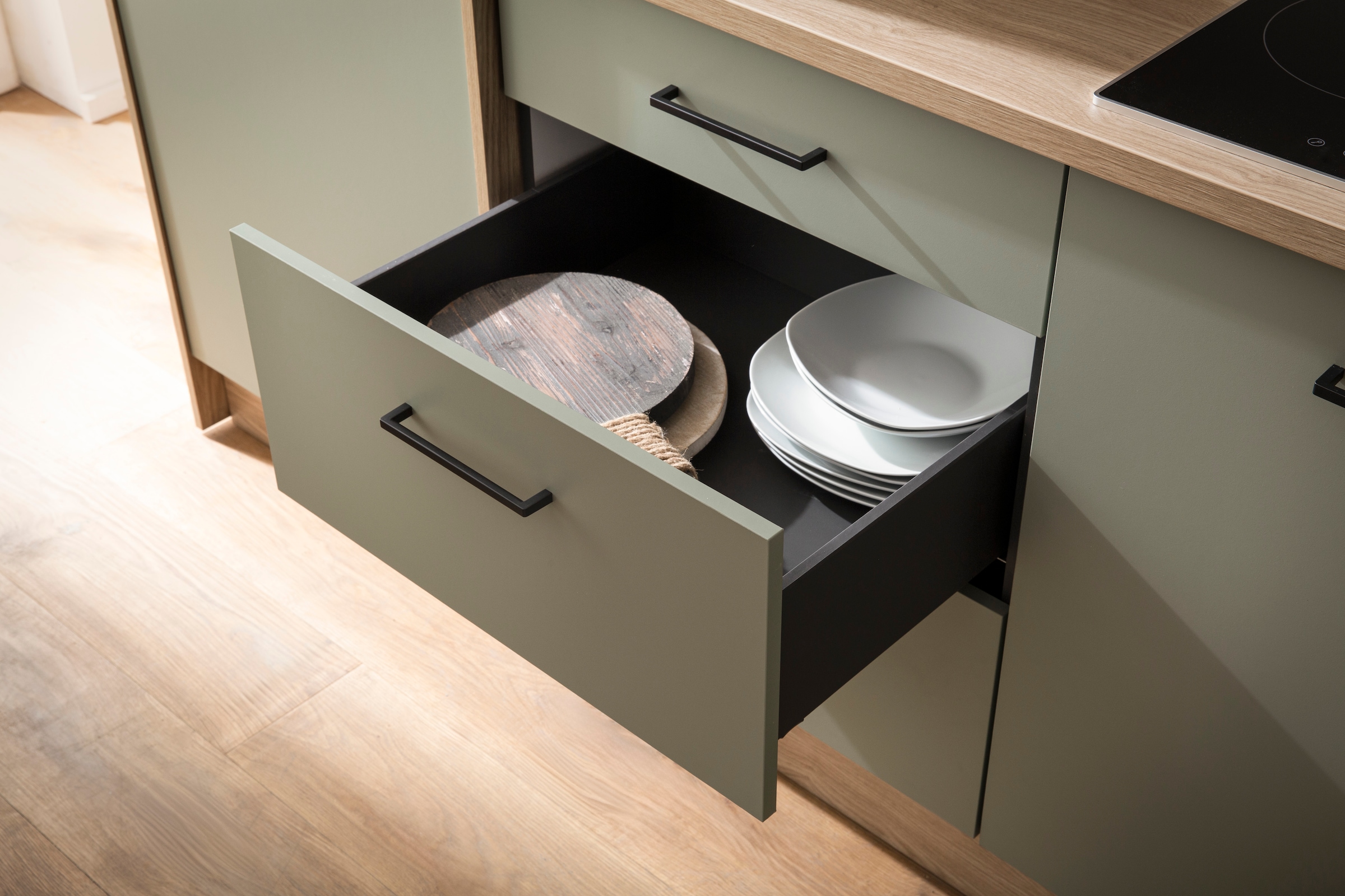 KOCHSTATION Kitchenette »KS-Kolari, Küchenblock Made in Germany« Breite 290 cm, wahlweise mit Hanseatic-E-Geräten