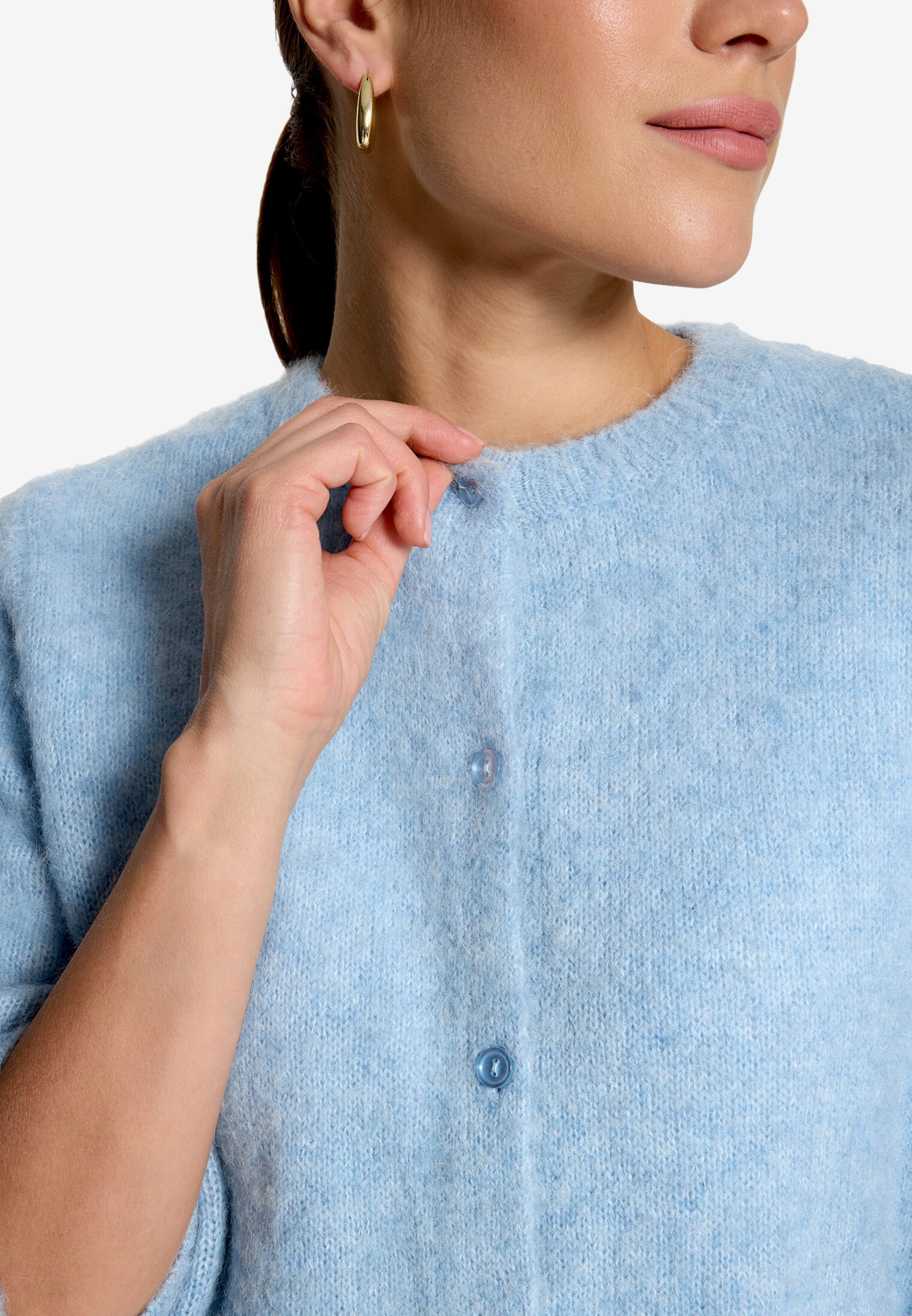 Zero Veste en tricot Cardigan manches 3/4 avec boutons / en laine