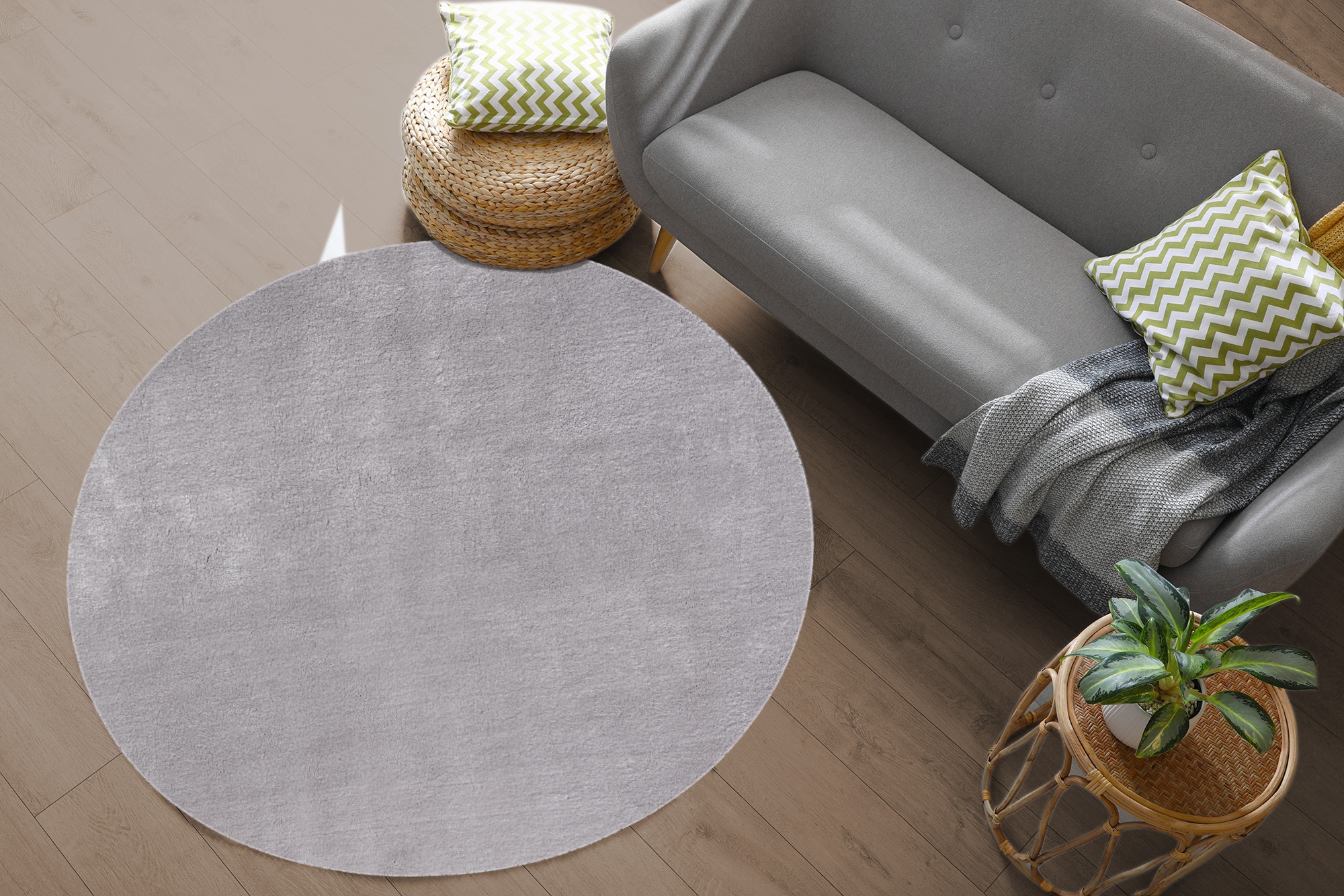 the carpet Tapis »Relax round« Rond 16 mm Höhe waschbarer Wohnzimmer Teppich modern rutschfest