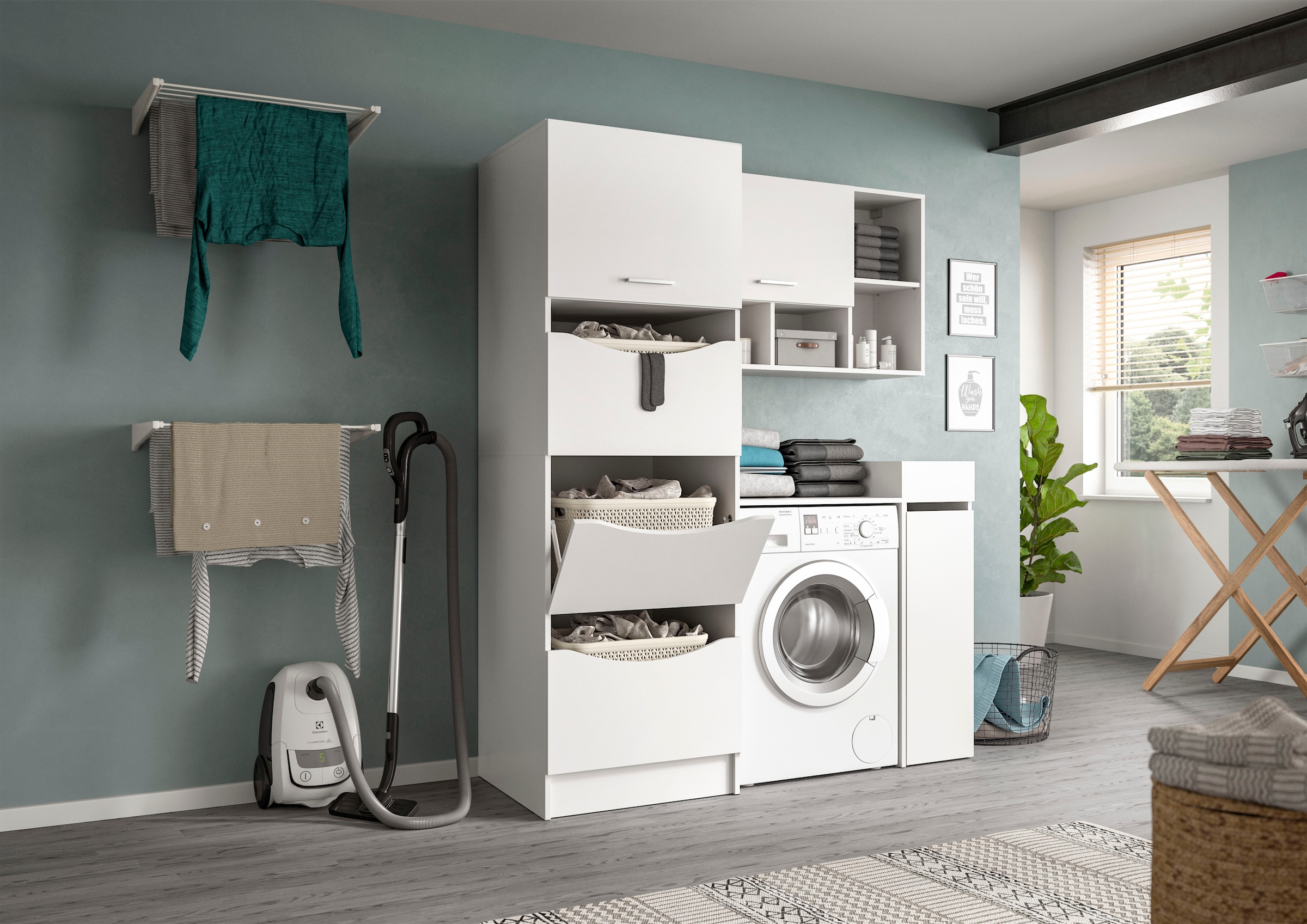 welltime Armoire suspendue »FALAS, TOPSELLER! Breite 95cm, 1 Klappe, 5 Fächer« in verschiedenen Farben erhältlich, 1 cuis tlg. Schrank, Wandschrank, Badschrank, Wäscheschrank