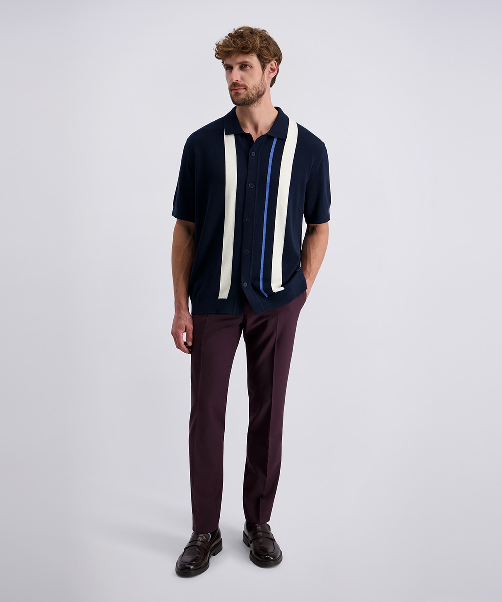 Pierre Cardin Polo mit durchgehender Knopfleiste