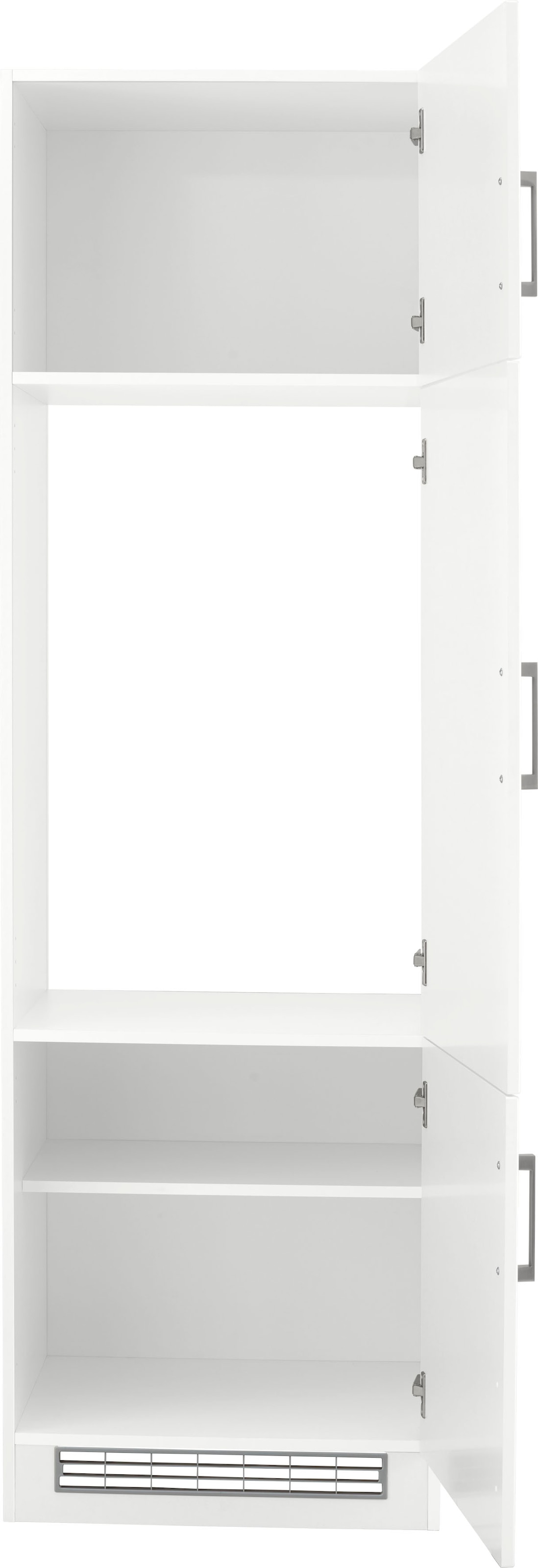 KOCHSTATION Kühlumbauschrank »KS-Tinnum« 60 cm breit, 200 cm hoch, Metallgriffe, mit Nischenmass 88 cm