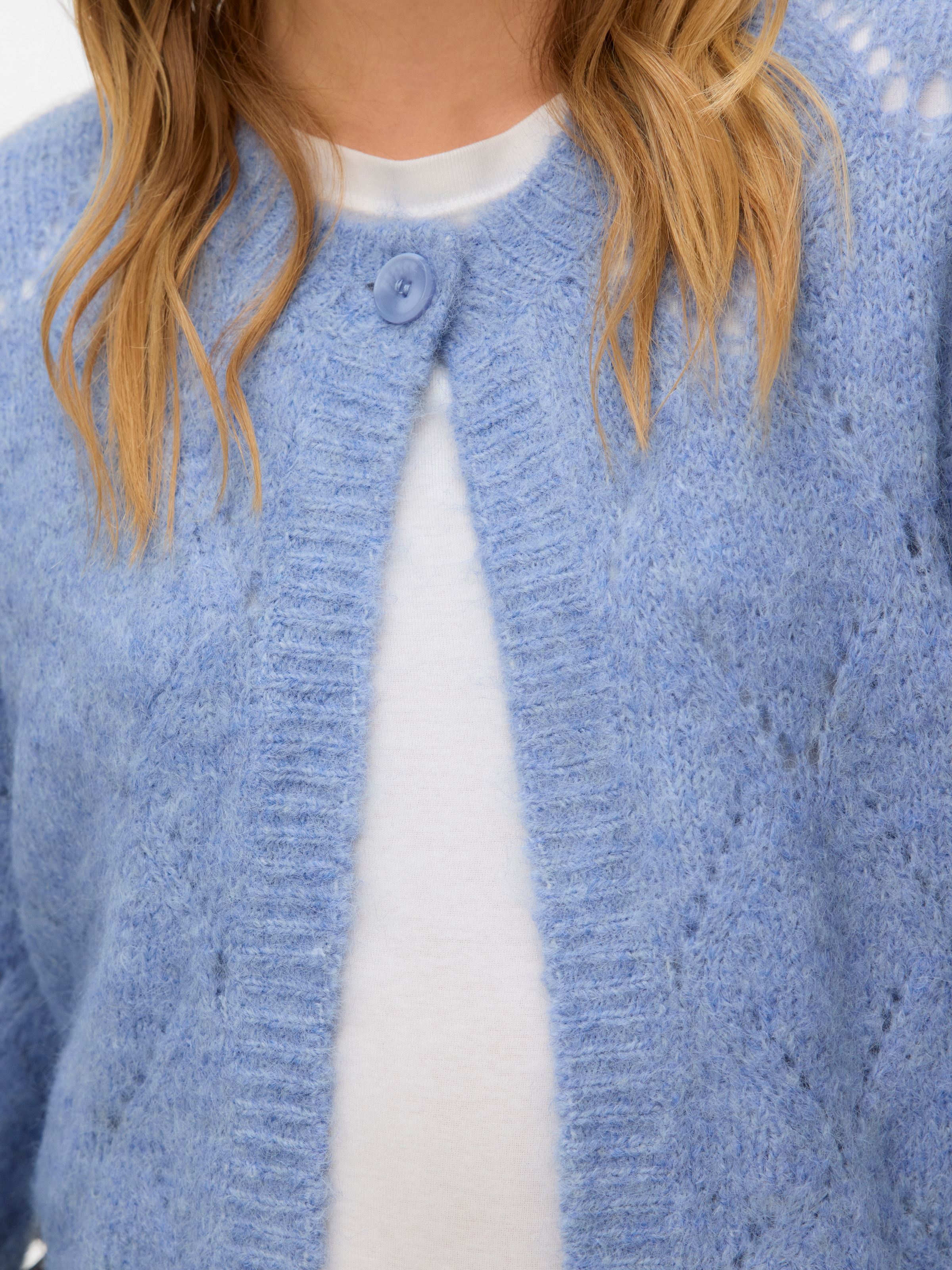 Vero Moda Veste en tricot »VMSHELL LS O-NECK ONEBUTTON CARDIGAN BOO«