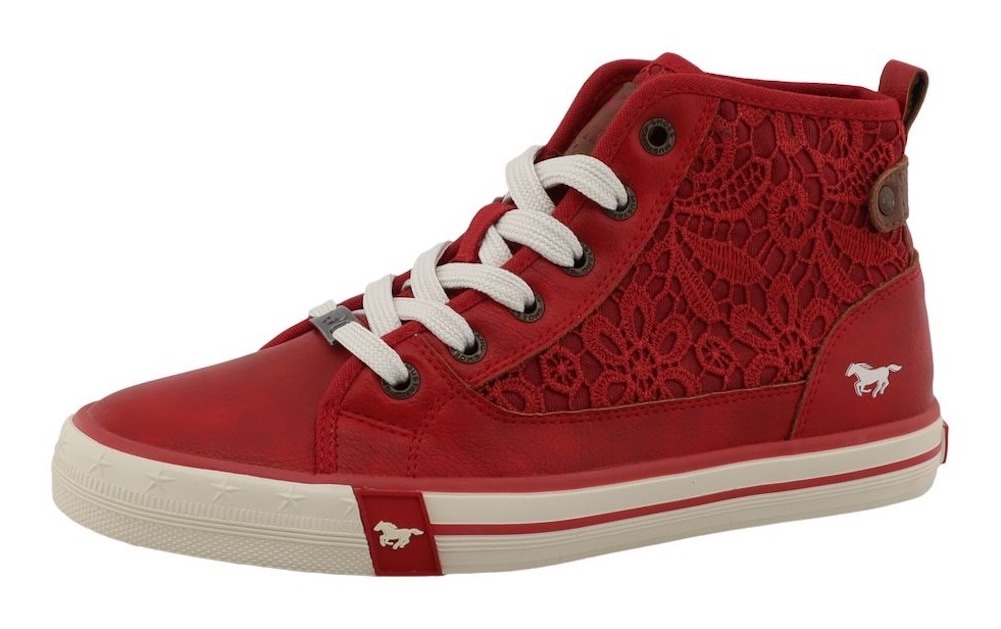 Mustang Shoes Sneakers »Winona«  bottines à lacets, baskets montantes avec broderie florale