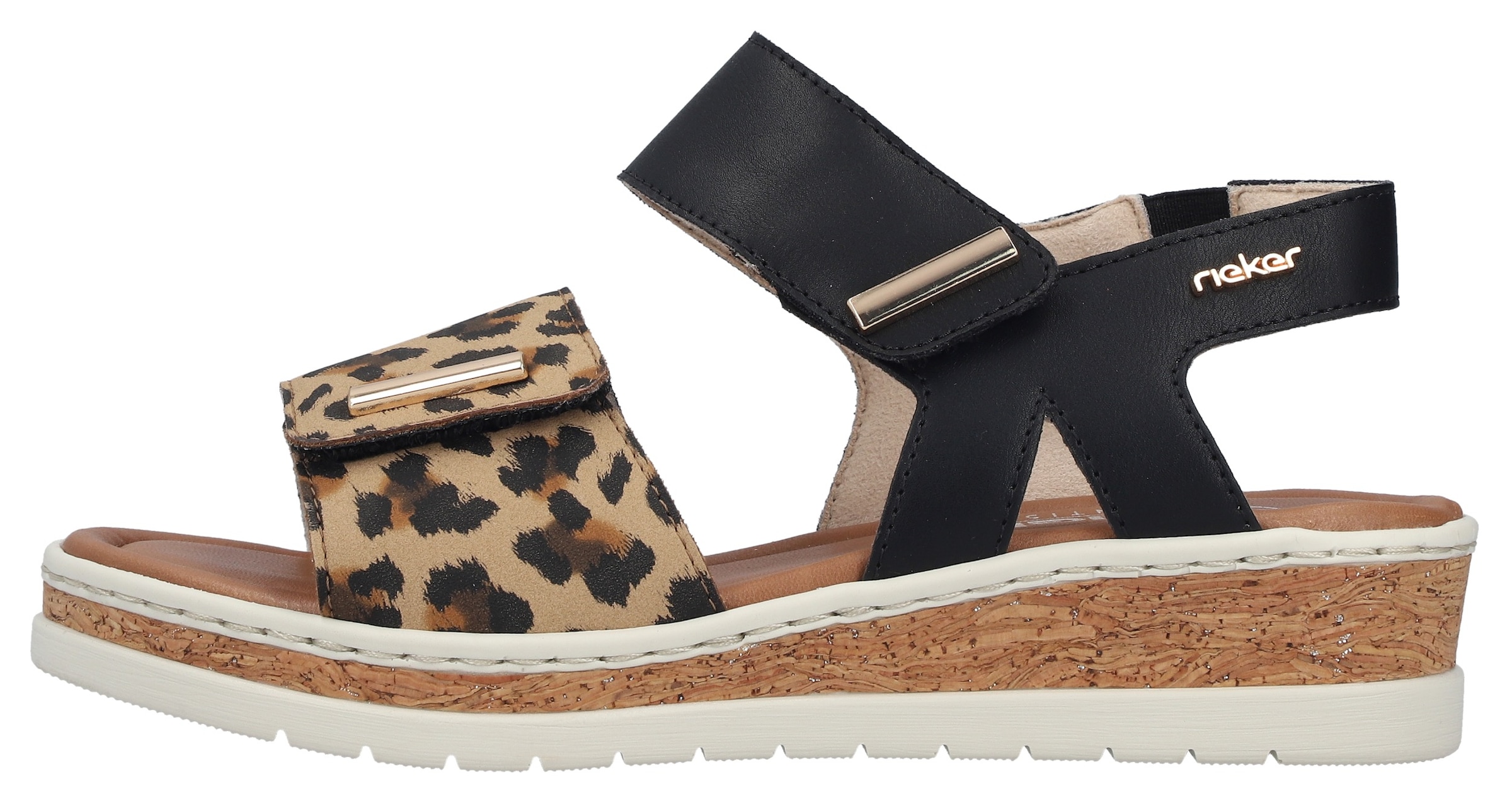 Rieker Sandale  Sommerschuh, Keilsandalette, Plateausandale mit Klett