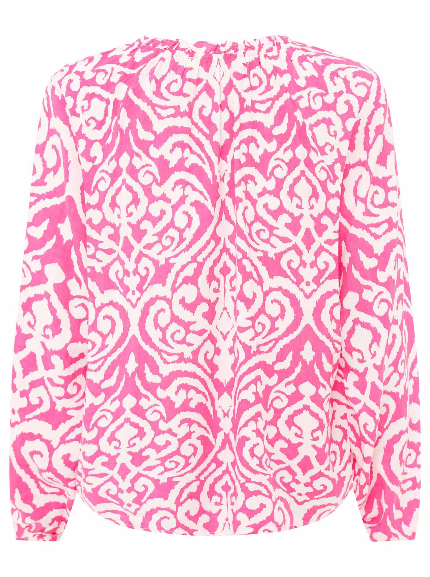 Zwillingsherz Blouse à enfiler »"Ornamente"« Lamgarm, Ornament-Muster, Tasseln, V-Ausschnitt