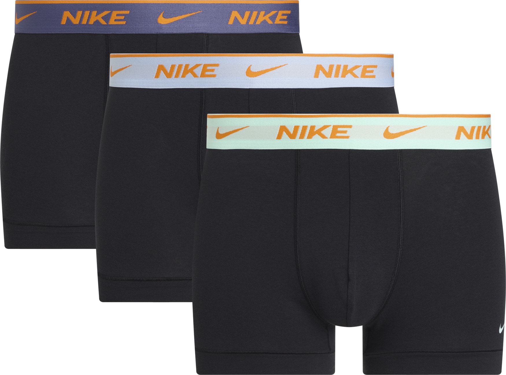 NIKE Underwear Tronc »TRUNK 3PK« Paquet, lot de 3, 3 cuis avec ceinture élastique NIKE colorée