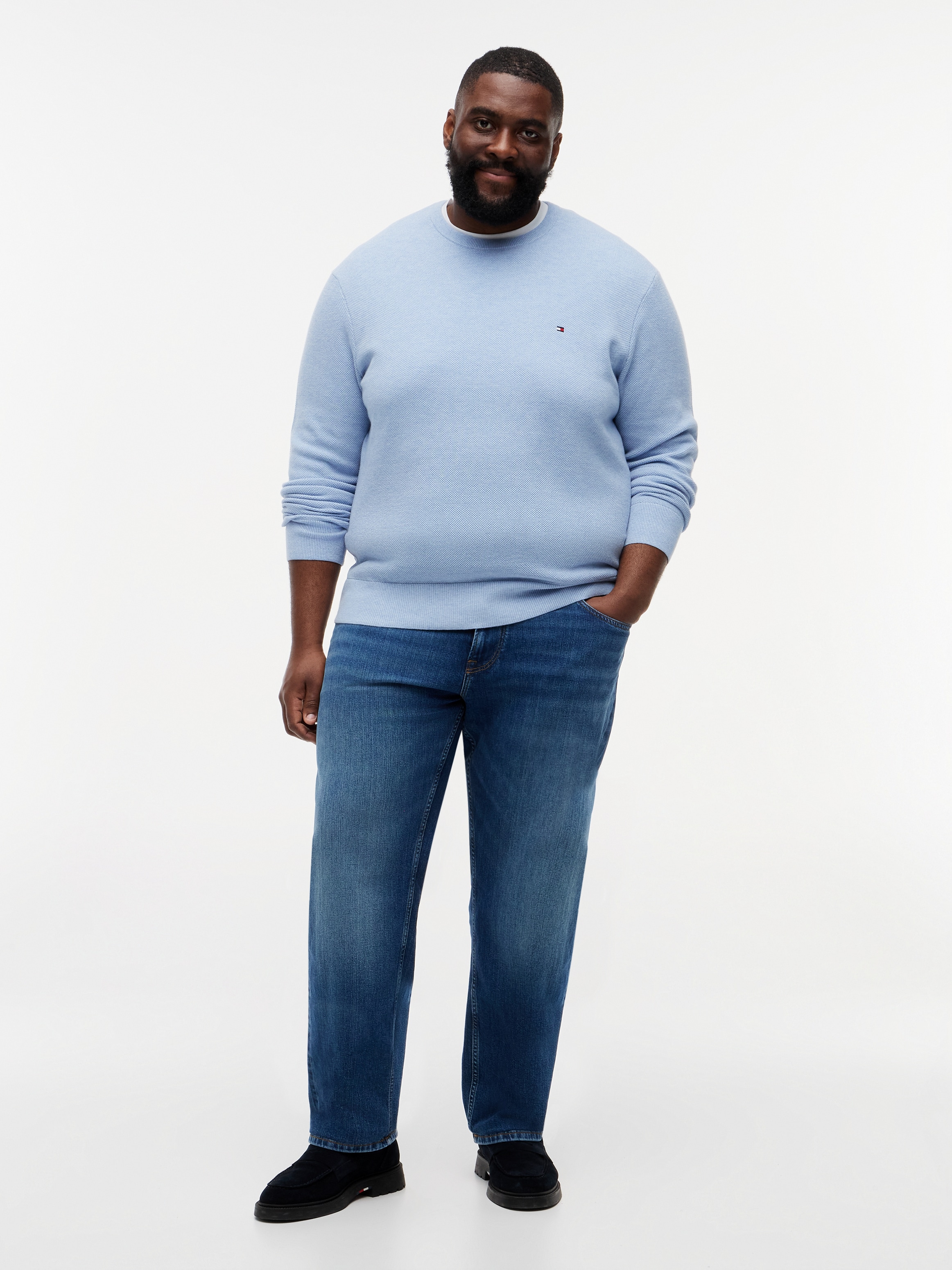 Tommy Hilfiger Big & Tall Rundhalspullover »ESSENTIAL STRUCTURE CREW NECK« Grosse Grössen, regular fit