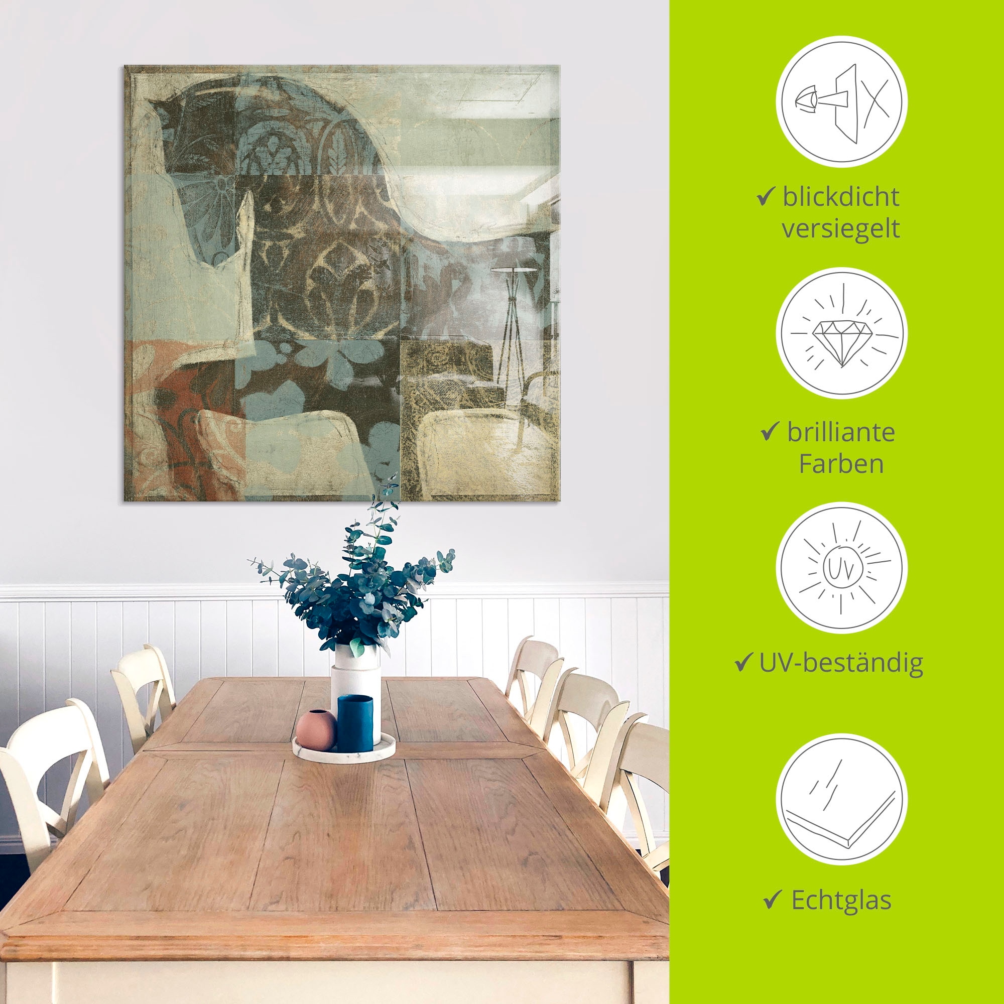 Artland Tableau en verre »Gemustertes Pferd I« 1 cuis tlg. in verschiedenen Grössen