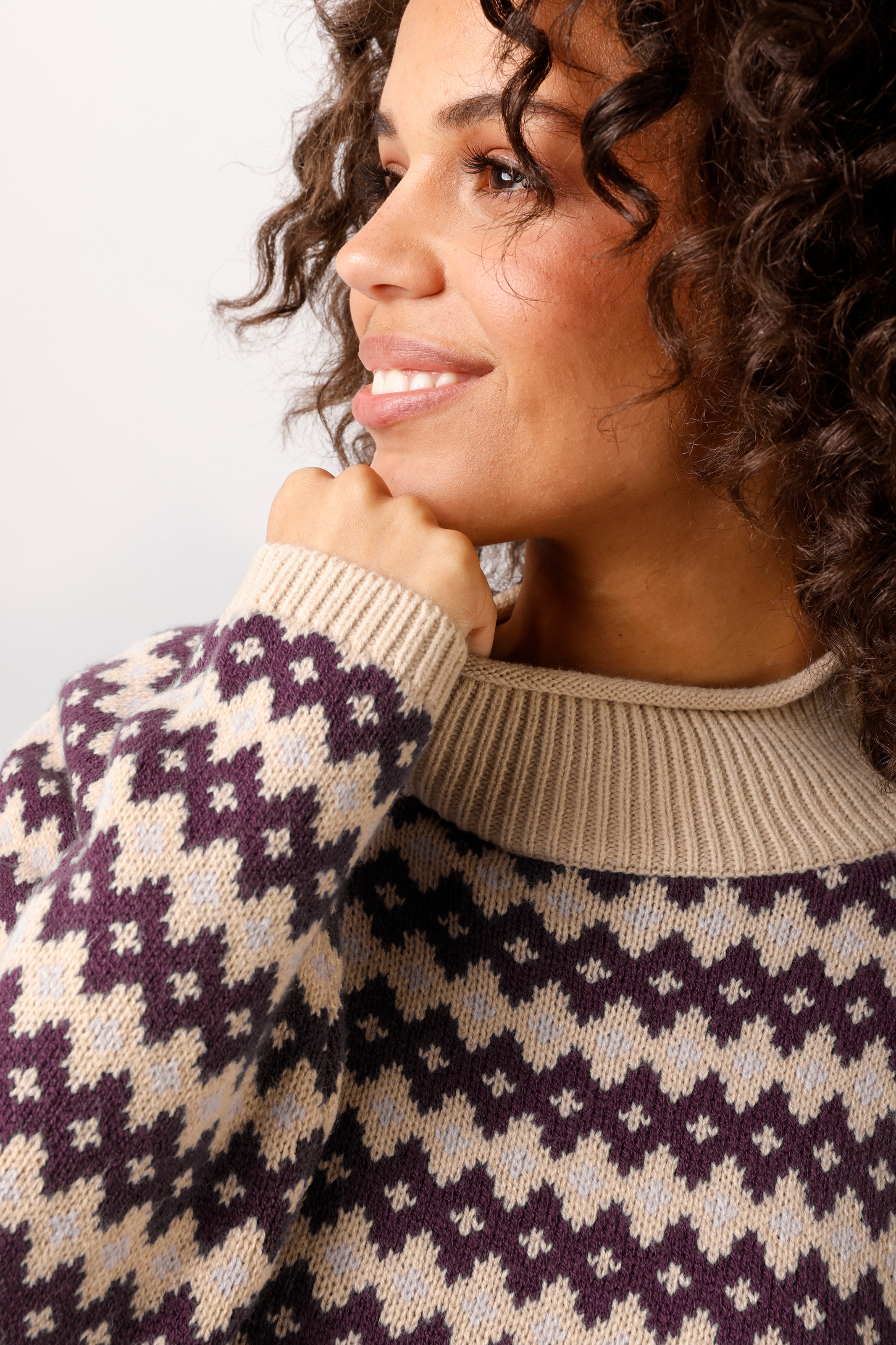 Aniston CASUAL Strickpullover mit farbharmonischem Rauten-Muster - NEUE KOLLEKTION