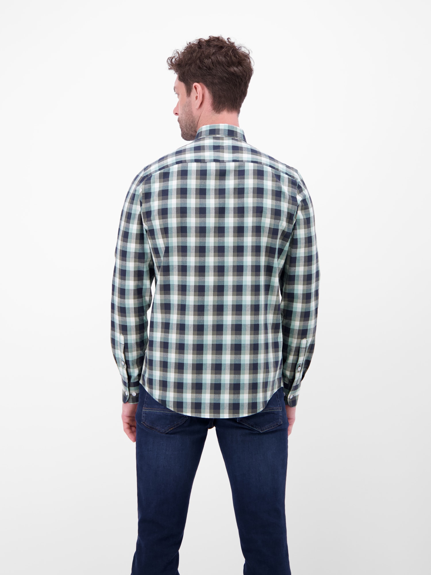 LERROS Chemise à manches longues »Karohemd mit Kentkragen und Brusttasche«