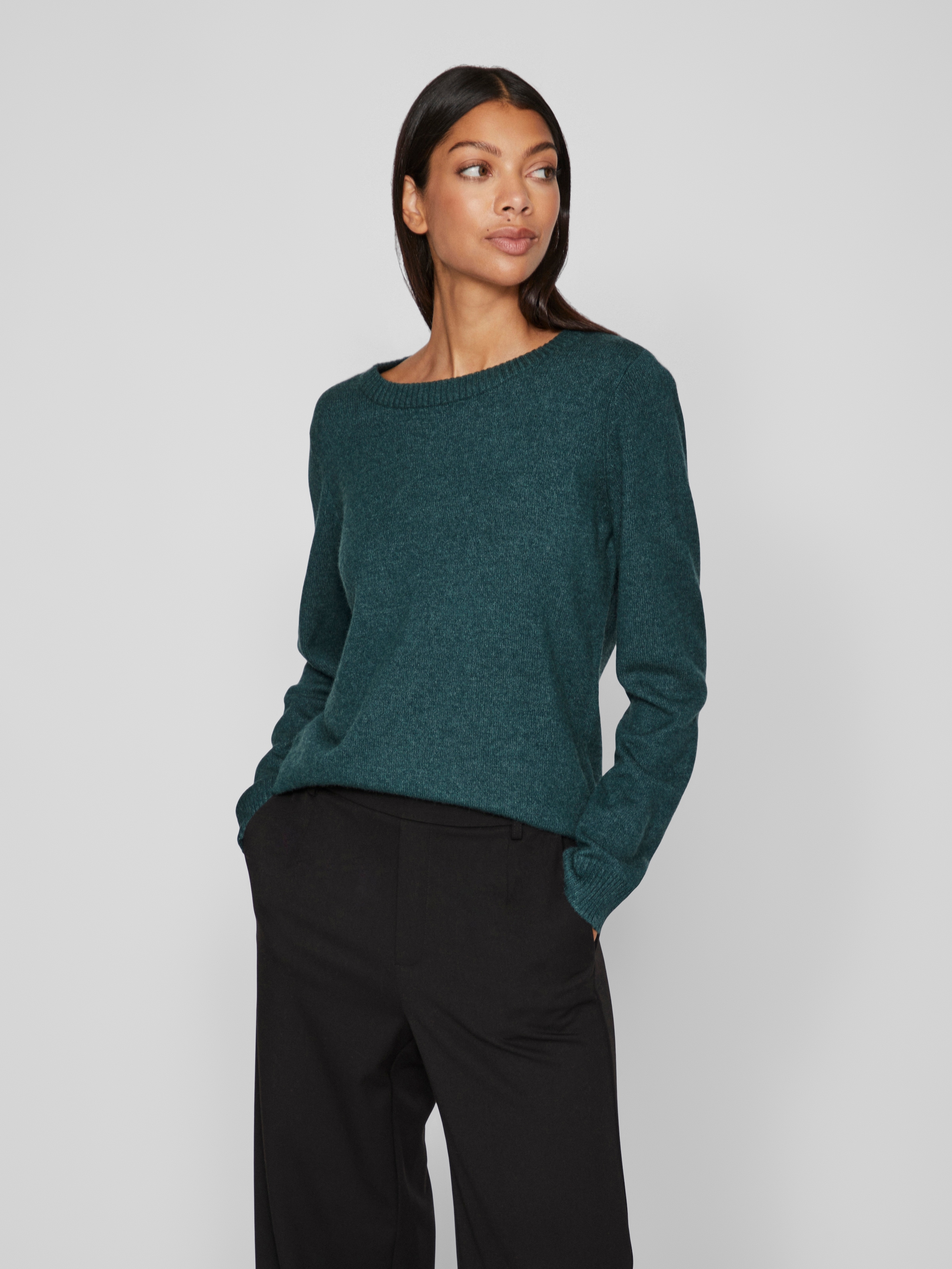 Vila Rundhalspullover »VIRIL O-NECK L/S  KNIT TOP - NOOS« Viskosemischung, regular fit