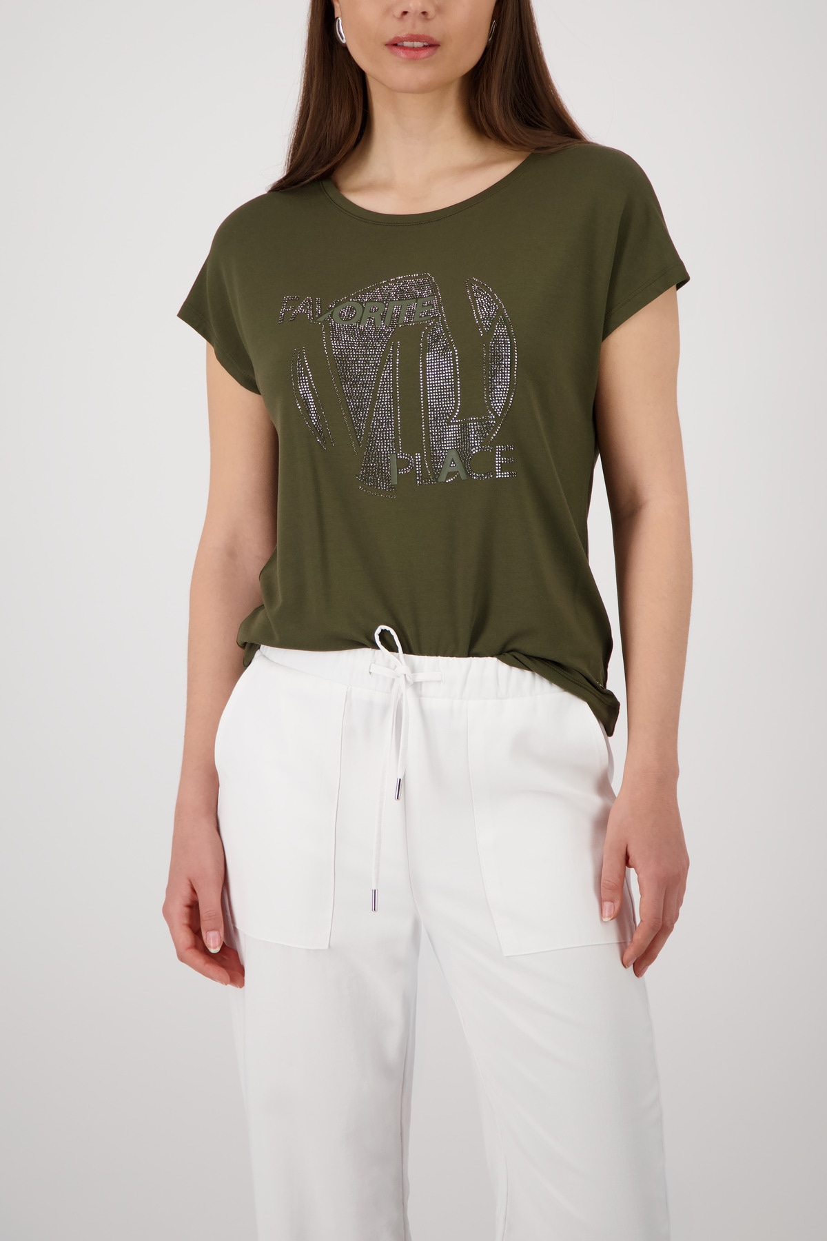 Monari T-shirt »Shirt Schmuck« Regular fit mit Strasssteinen