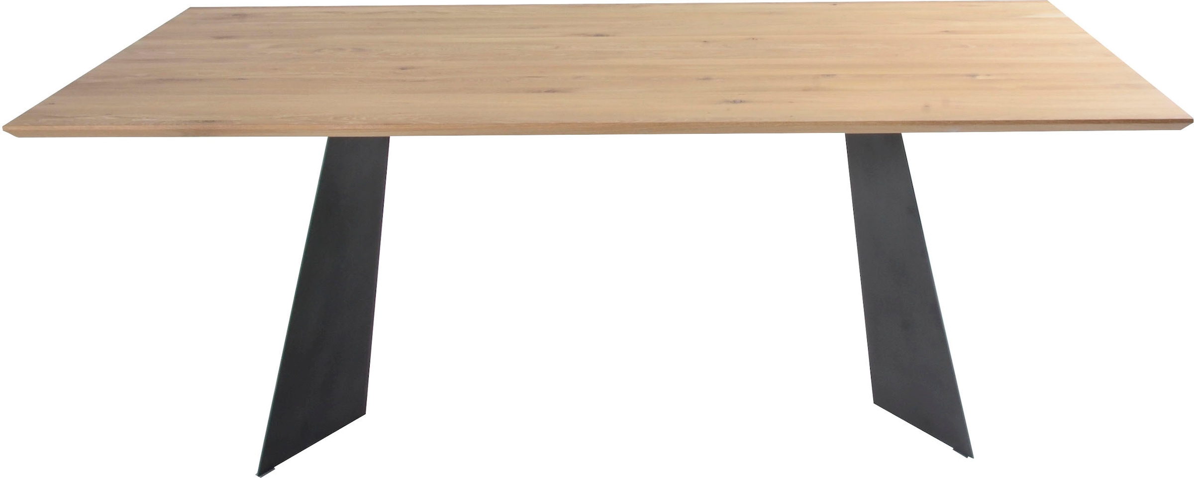 K+W Komfort & Wohnen Table de salle à manger »5252« chêne sauvage naturel ou bianco, structure en métal, 3 largeurs au choix