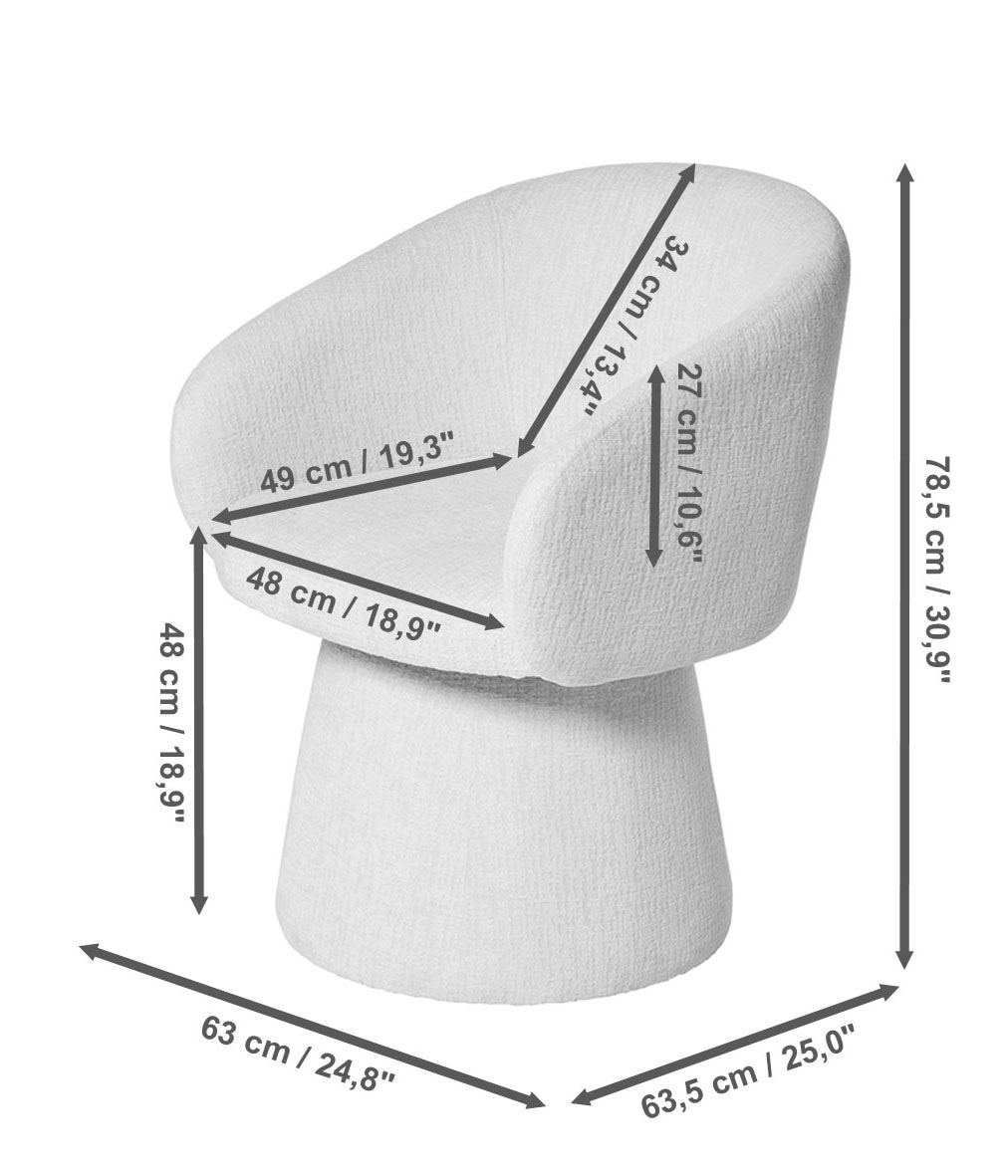 Jahnke Chaise avec accoudoirs »DUKE TWIST« () pivotant à 360°, rembourré, avec accoudoirs, pied conique recouvert de tissu