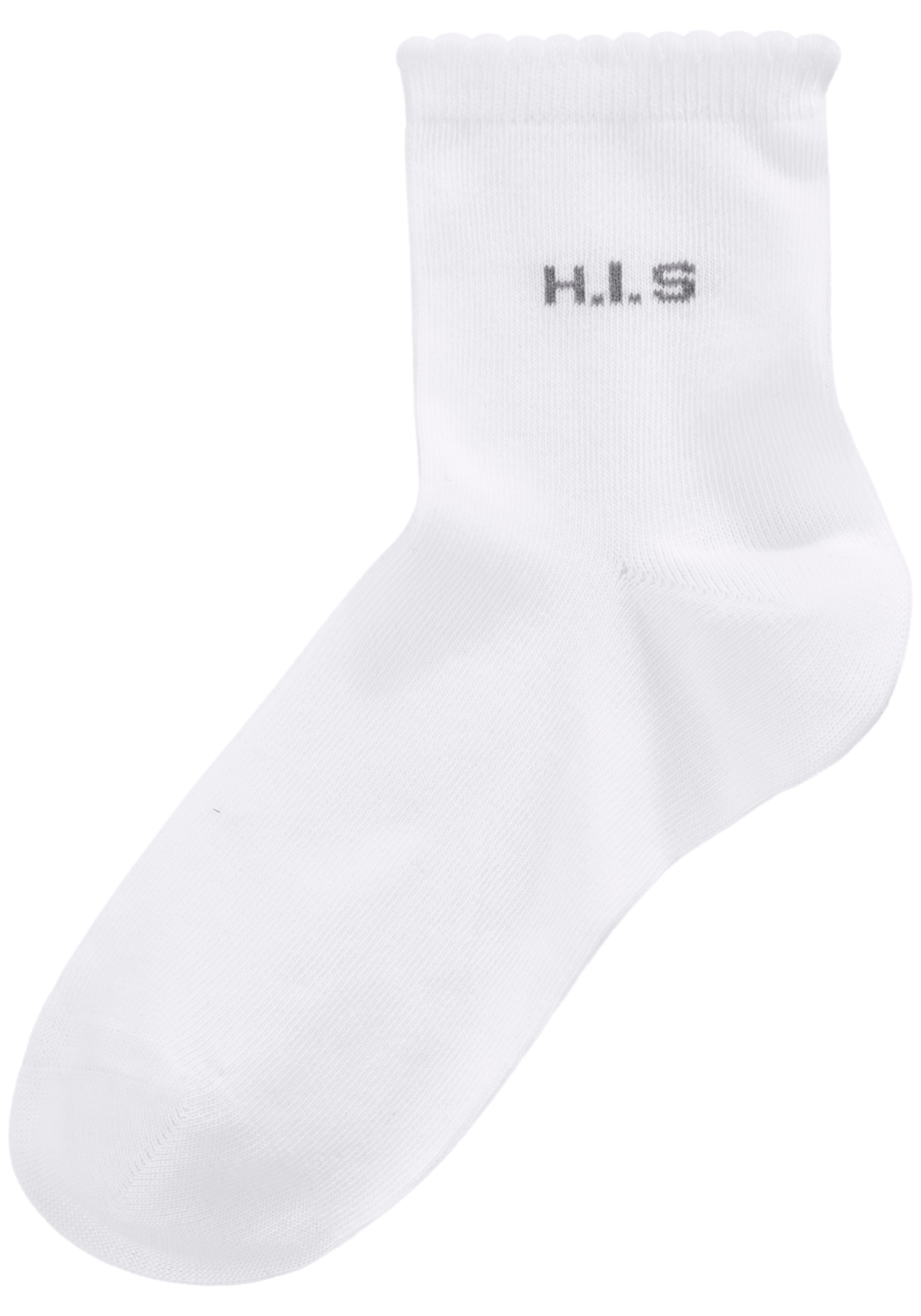 H.I.S Chaussettes courtes »Damen uni und meliert für die ganze Woche« Paquet, 7 Couple tlg. avec un bord-côte ondulé