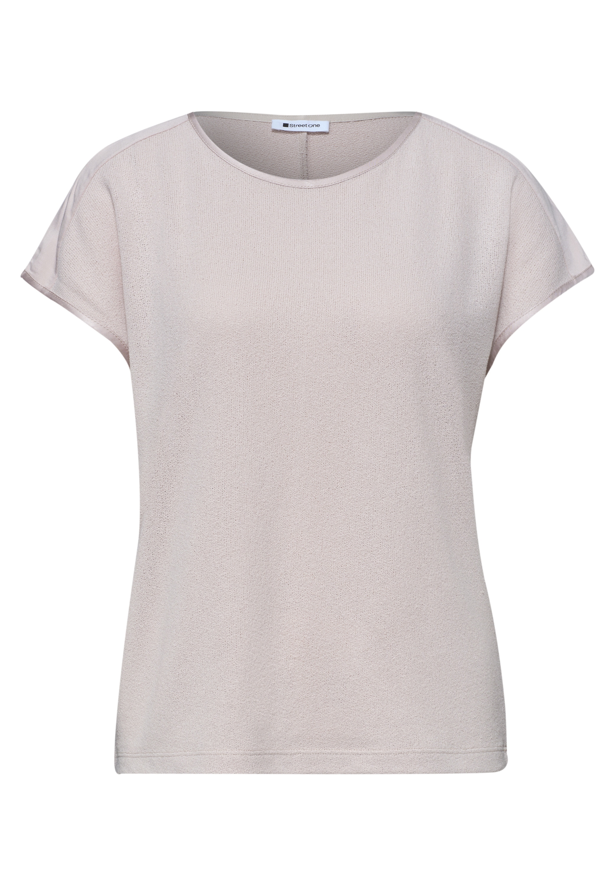 STREET ONE Haut de chemise uni, t-shirt d'été, aspect tricot