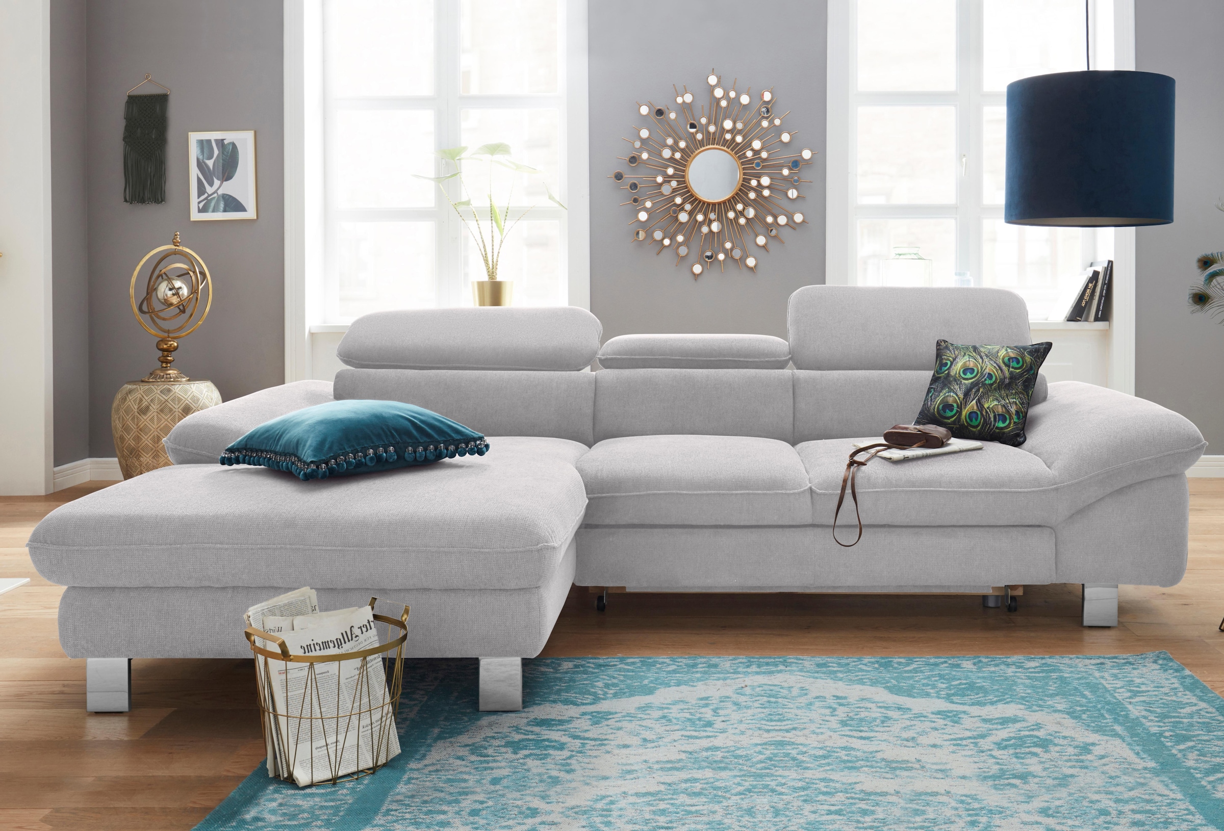 COTTA Canapé d'angle »Driver L-Form« mit Kopfteilverstellung, wahlweise mit Bettfunktion & Bettkasten