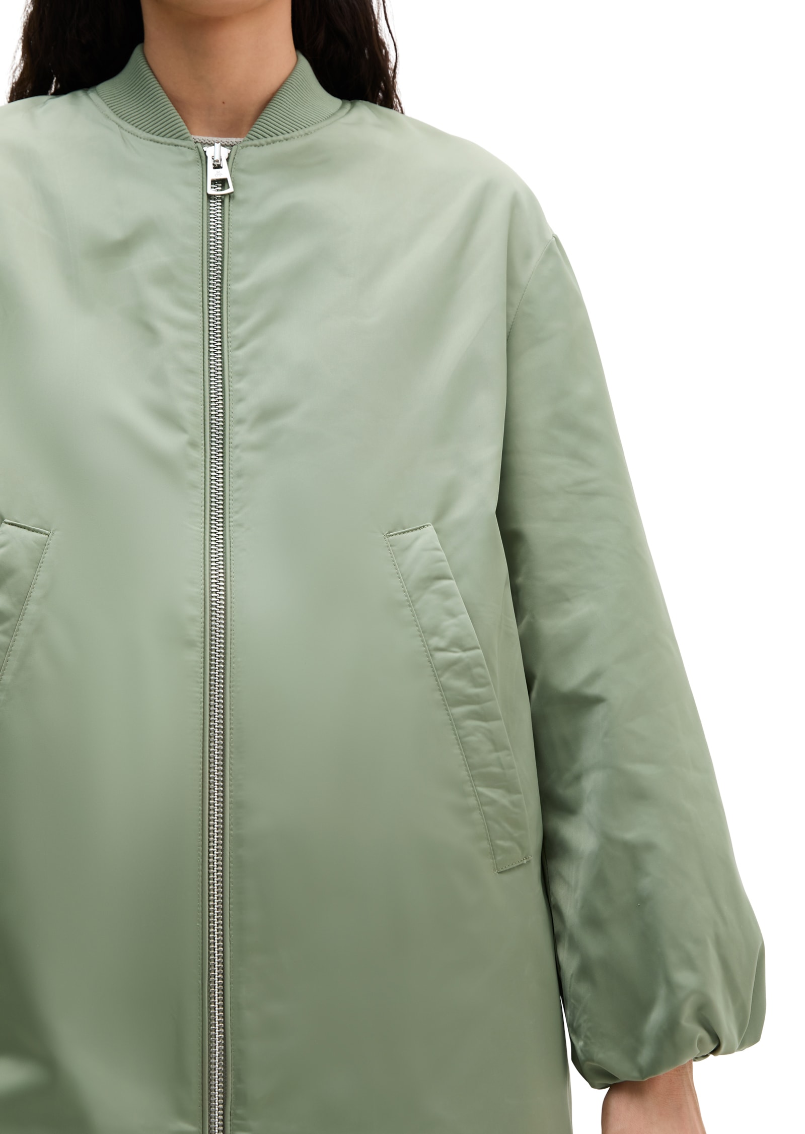 Marc O'Polo Langmantel im Aviator-Stil regular aus recyceltem Polyester-Twill