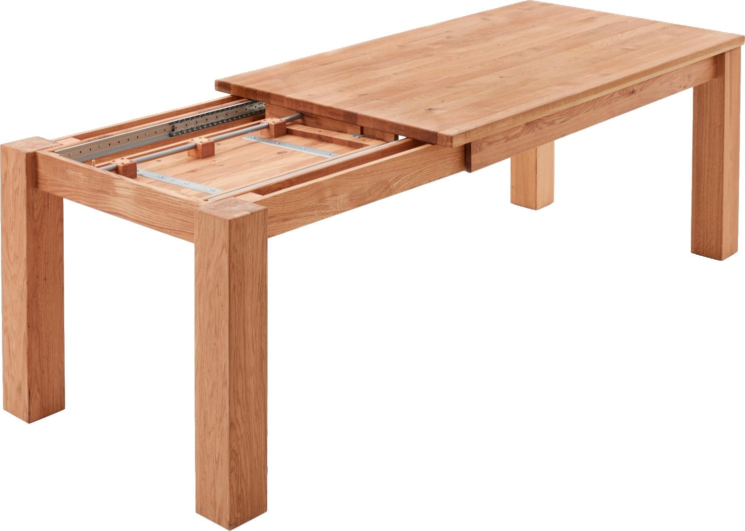 Relita Table de salle à manger »Rolf« avec fonction d'extension en chêne sauvage massif huilé