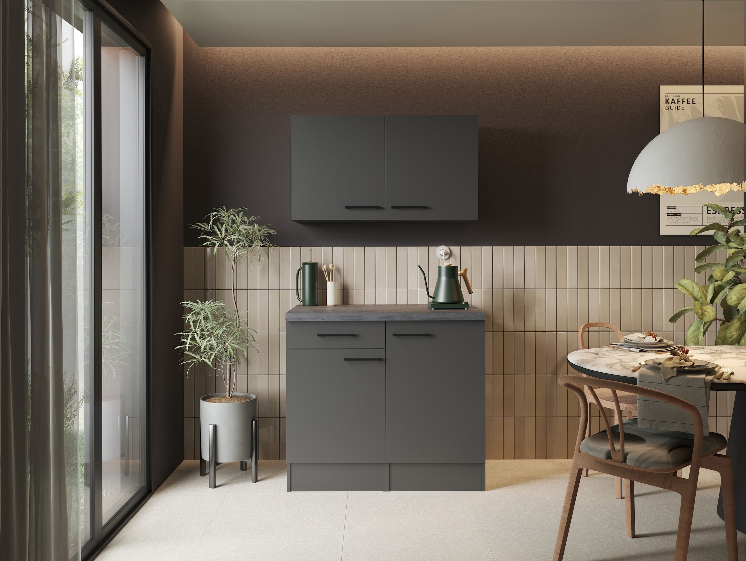 RESPEKTA Buffet »Oliver« démonté, avec fonction de fermeture douce, y compris armoires hautes, largeur 100 cm
